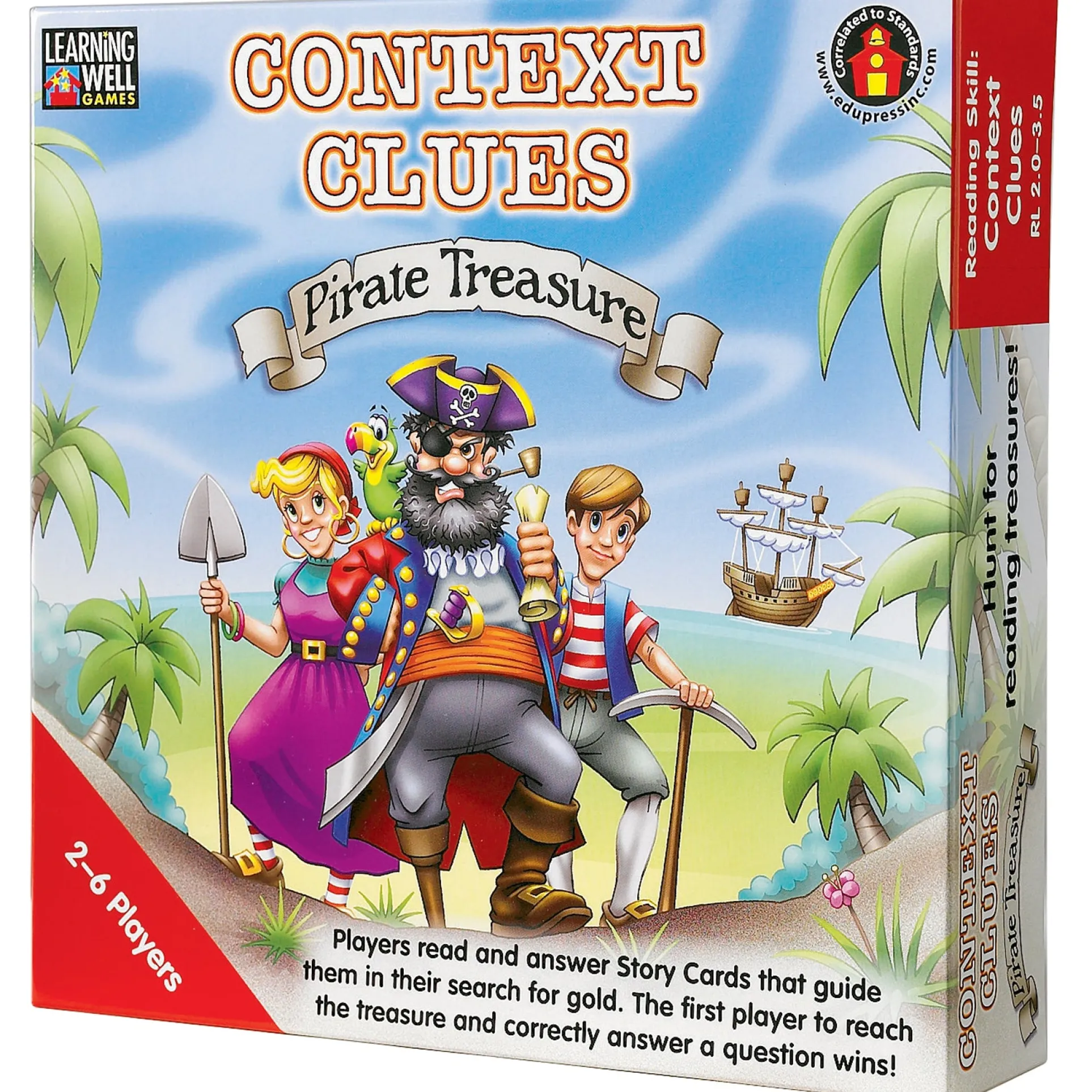 Learning Well Games Context Clues Pirate Treasure Game - Red Level 2.0-3.5