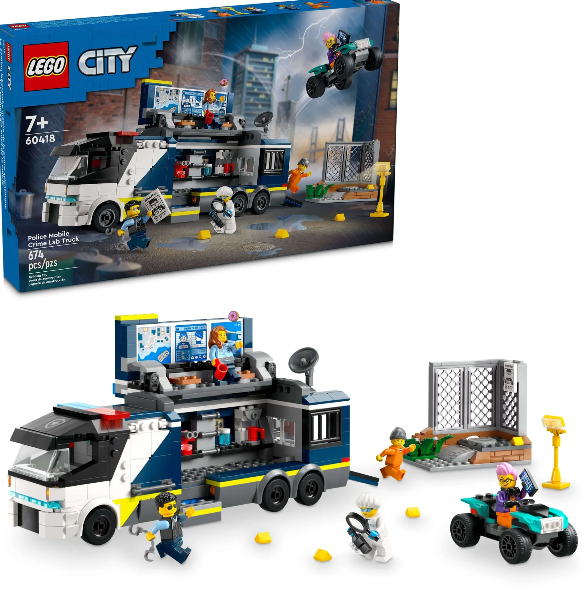 LEGO City Police Mobile Crime Lab Truck Toy 60418 with Forensic Tools