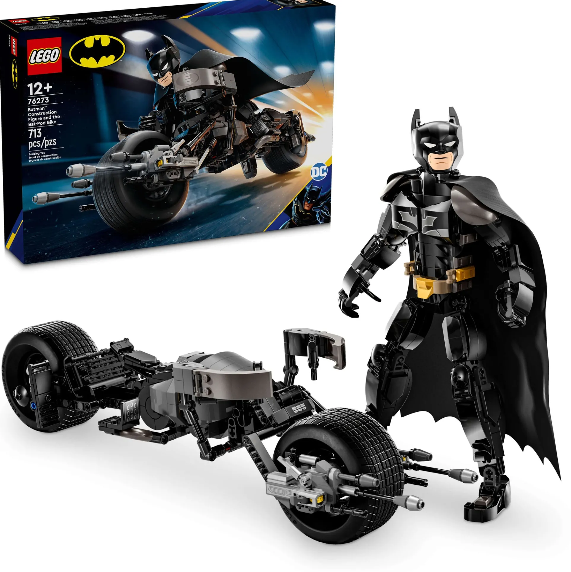 LEGO DC Batman: Dark Knight & Bat-Pod Bike Building Set 76273 - 713 Pieces