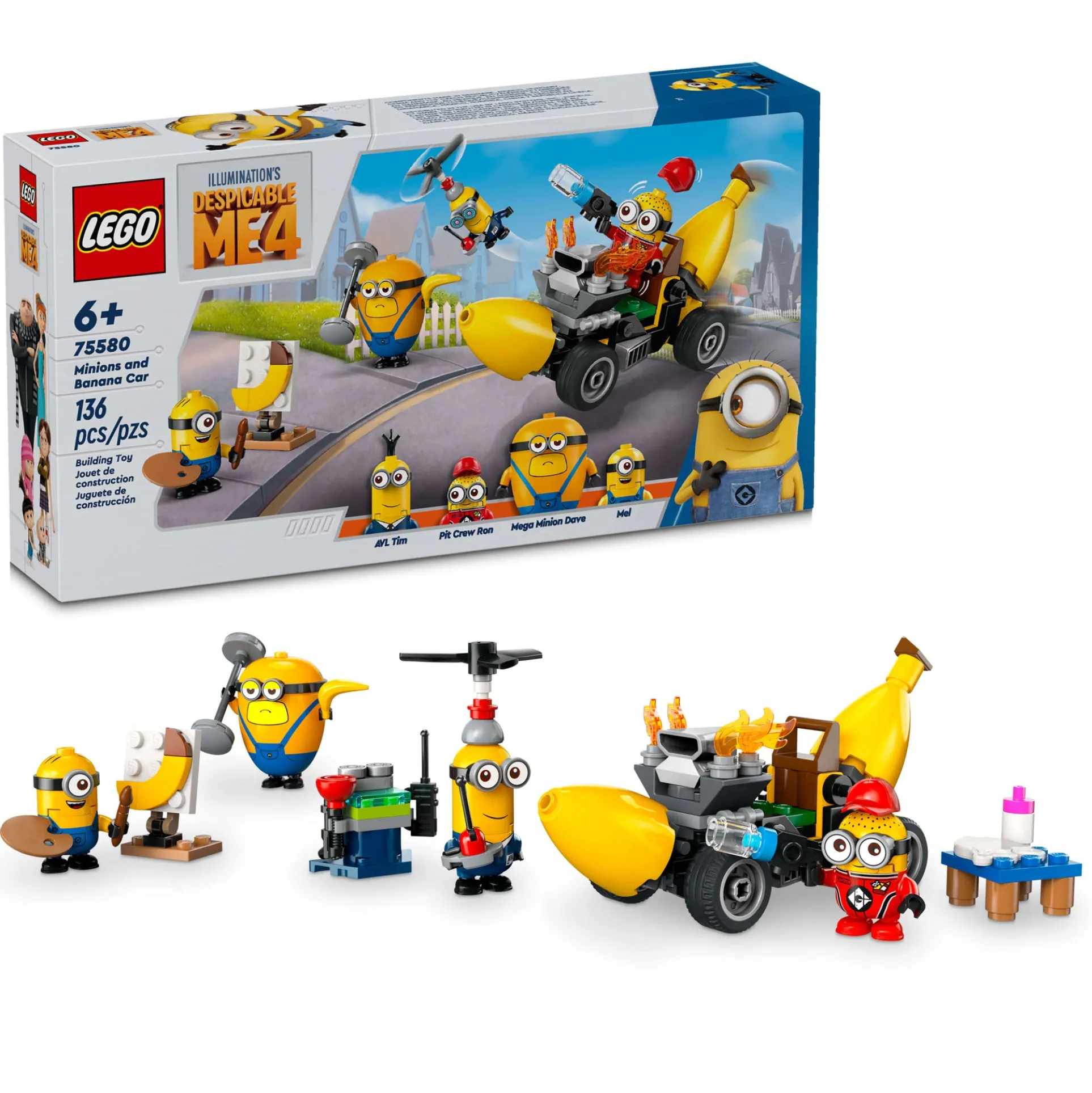 LEGO Despicable Me 4 Minions Banana Car Toy 75580 - 136 Pieces