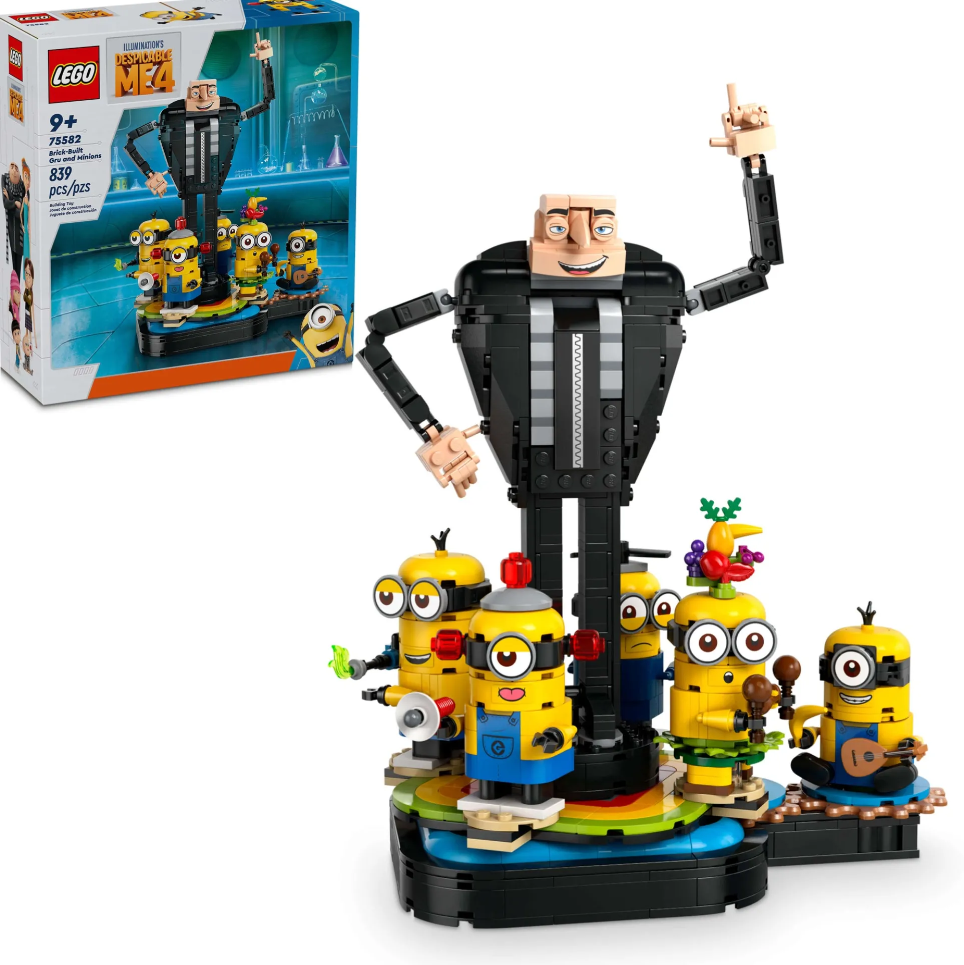 LEGO Despicable Me 4 Gru and Minions 839-Piece Dance Party Set 75582