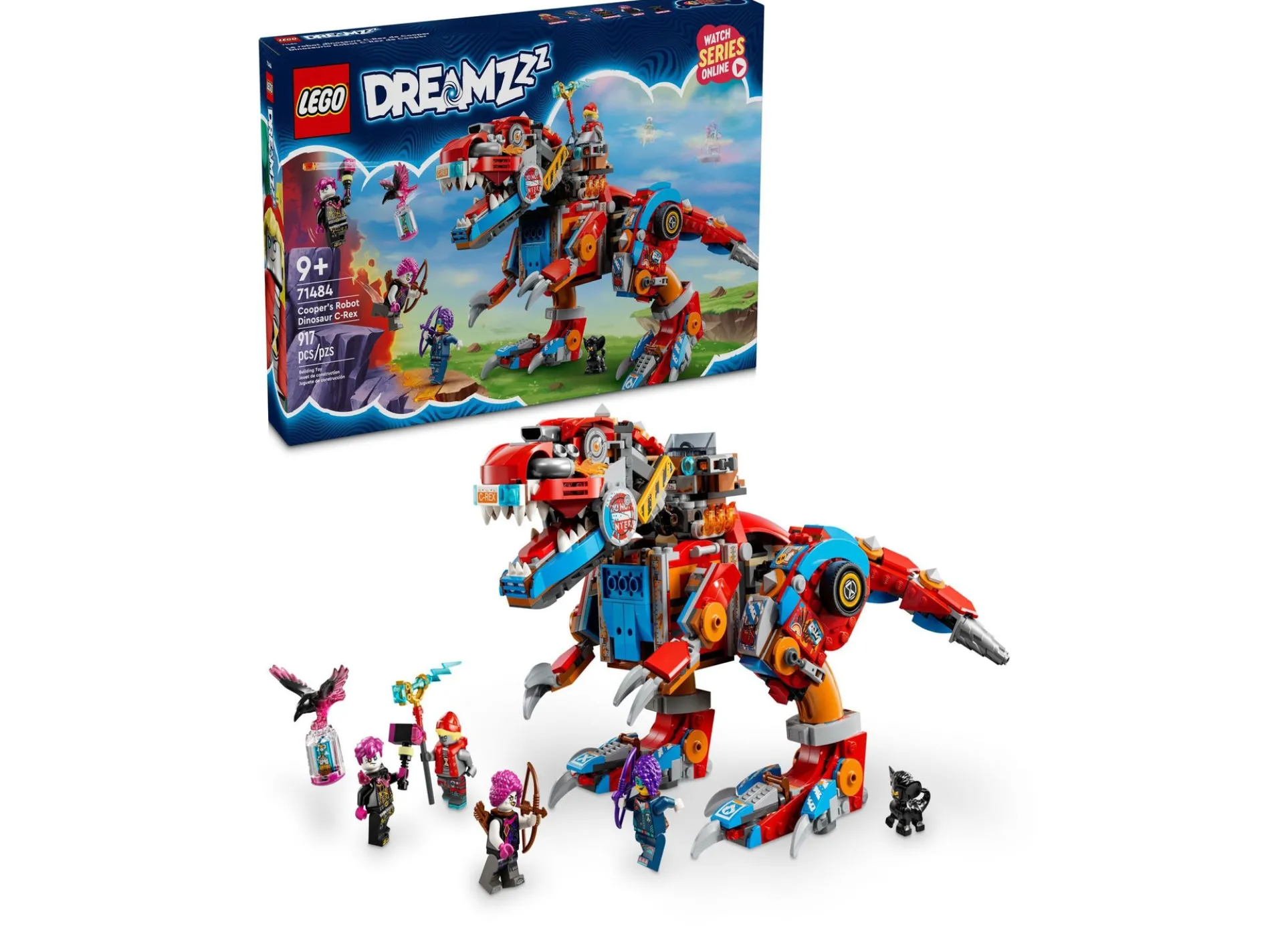 LEGO Dreamzzz Cooper’s Robot Dinosaur C-Rex Building Set 71484, 917 Pieces