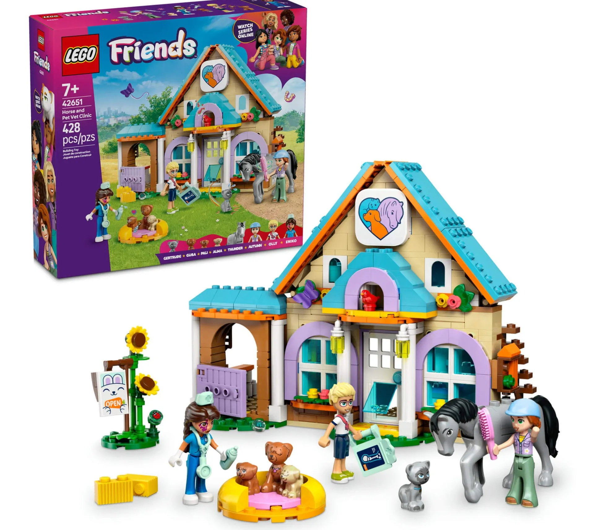 LEGO Friends 428-Piece Horse and Pet Vet Clinic Playset