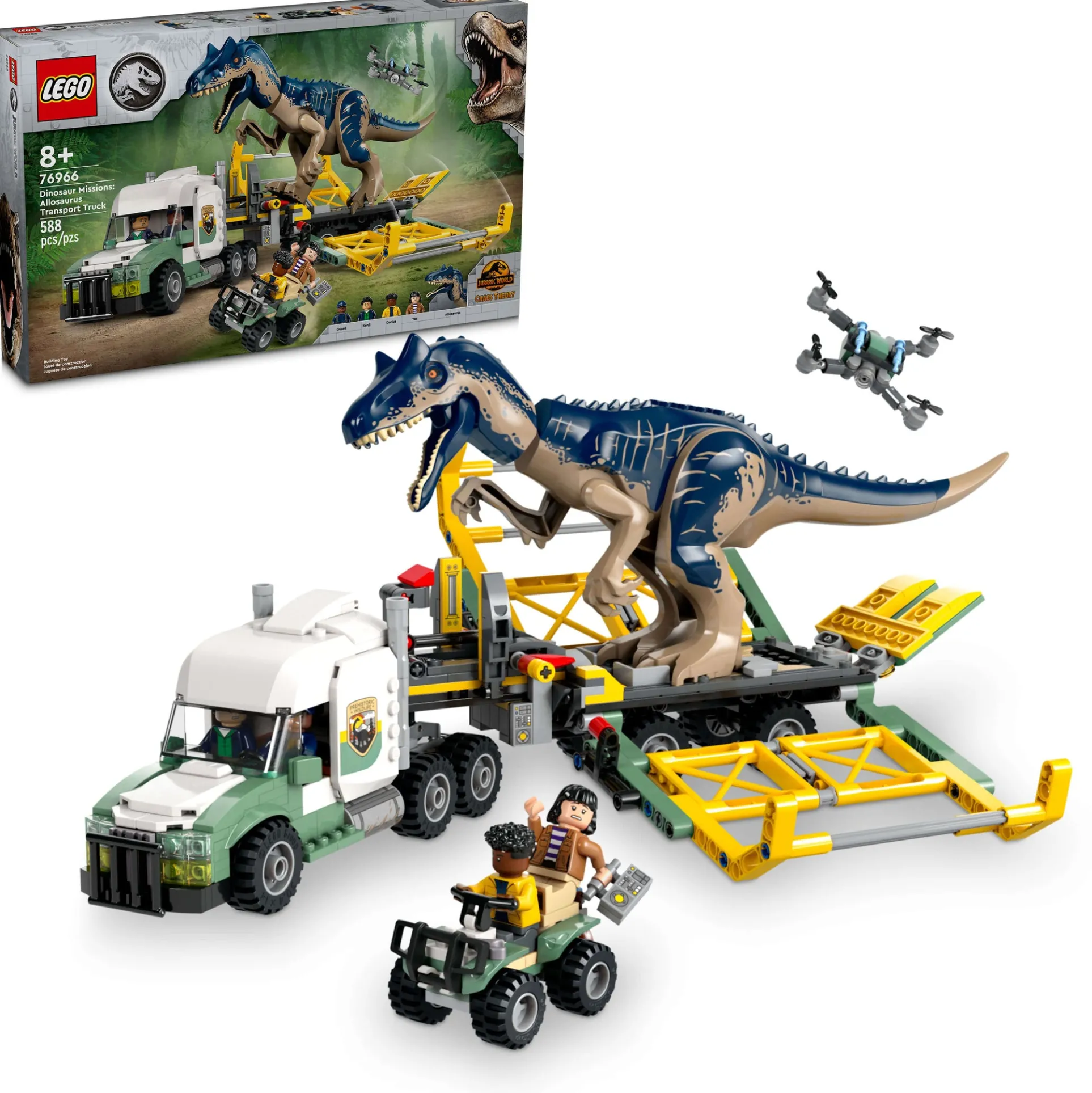 LEGO Jurassic World Dinosaur Missions: Allosaurus Transport Truck Adventure Set 76966 - 588 Pieces