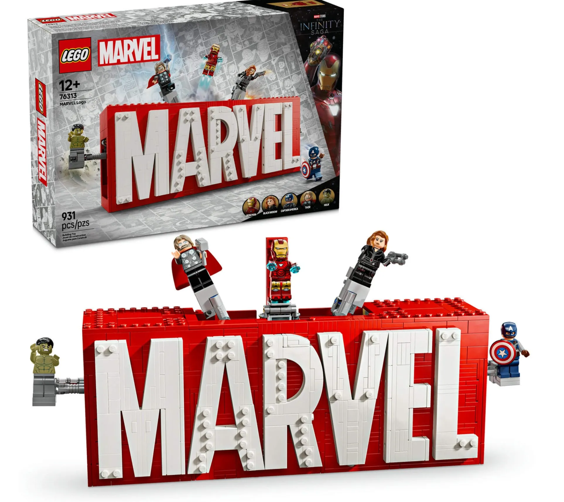 LEGO Marvel Avengers Logo & Minifigures Display Set 76313