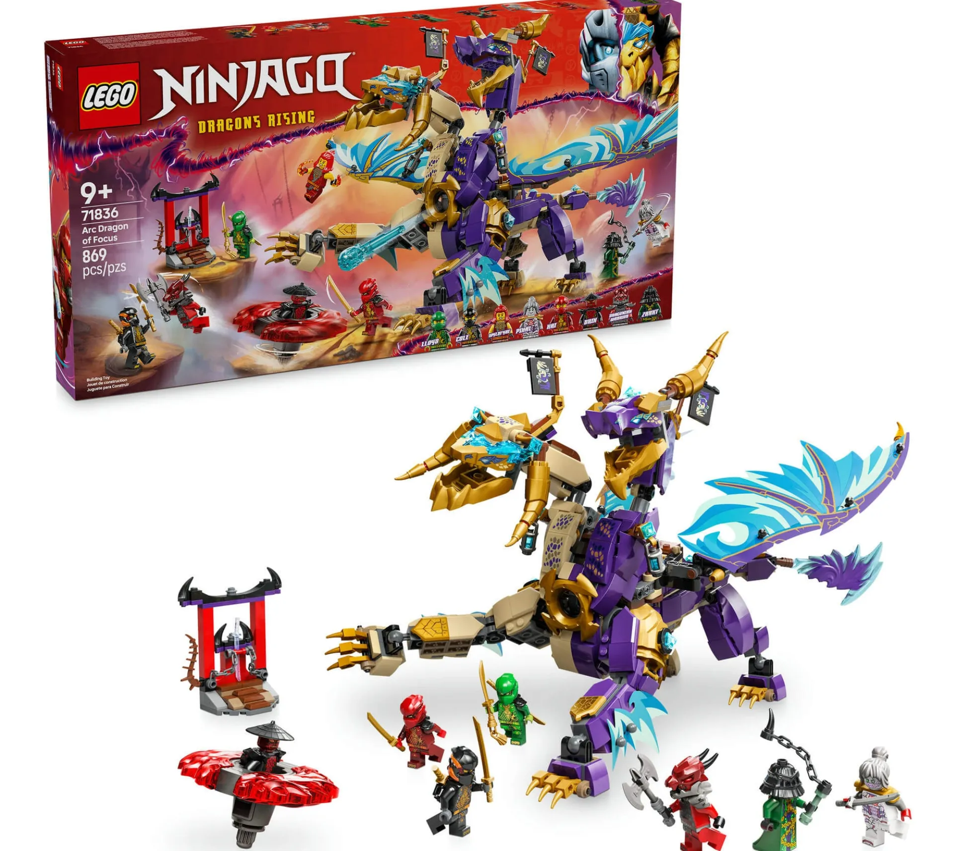 LEGO NINJAGO Arc Dragon of Focus Ninja Toy Set 71836 - 869 Pieces