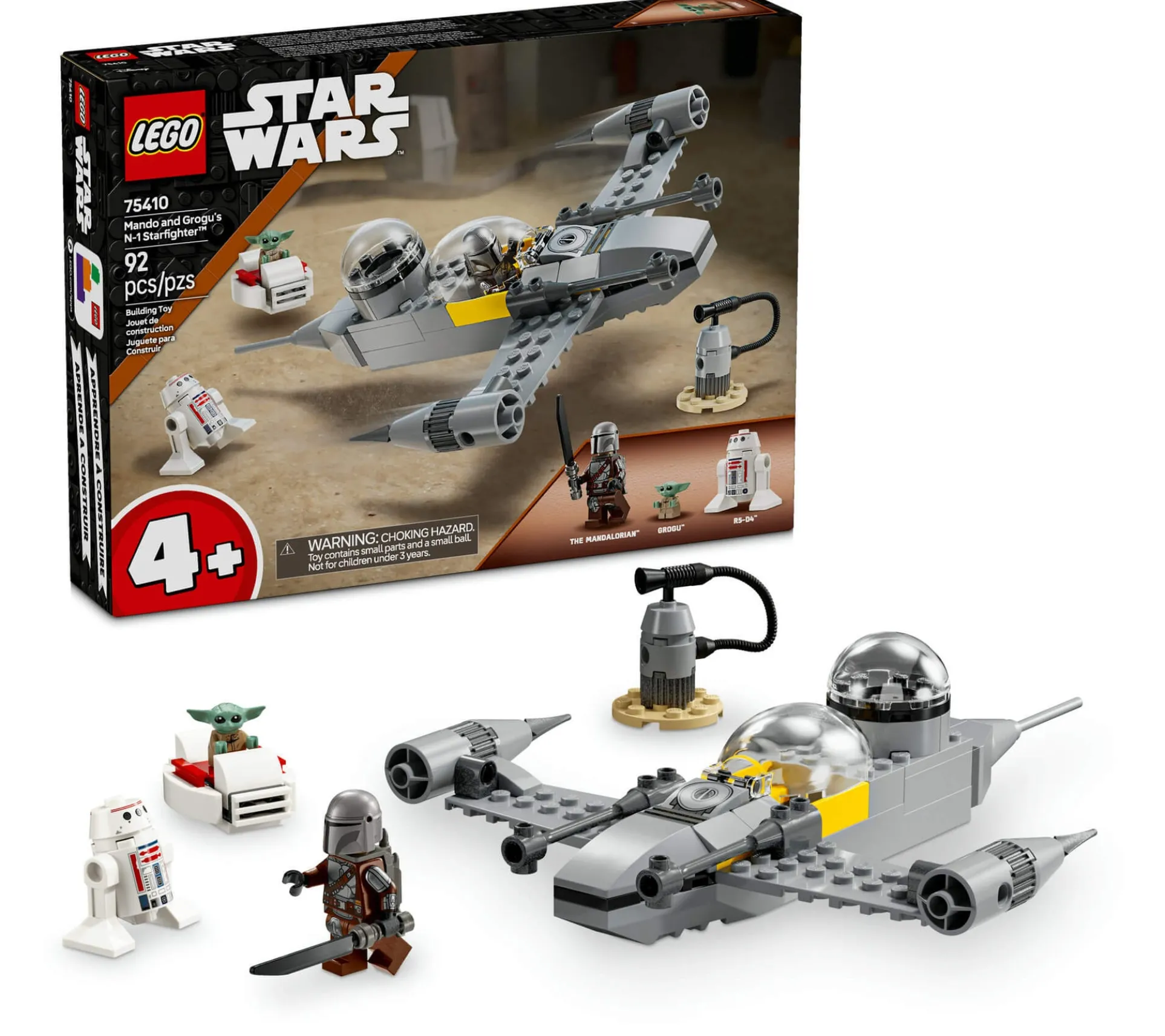 LEGO Star Wars Mando and Grogu's N-1 Starfighter Building Set 75410 - 92 Pieces