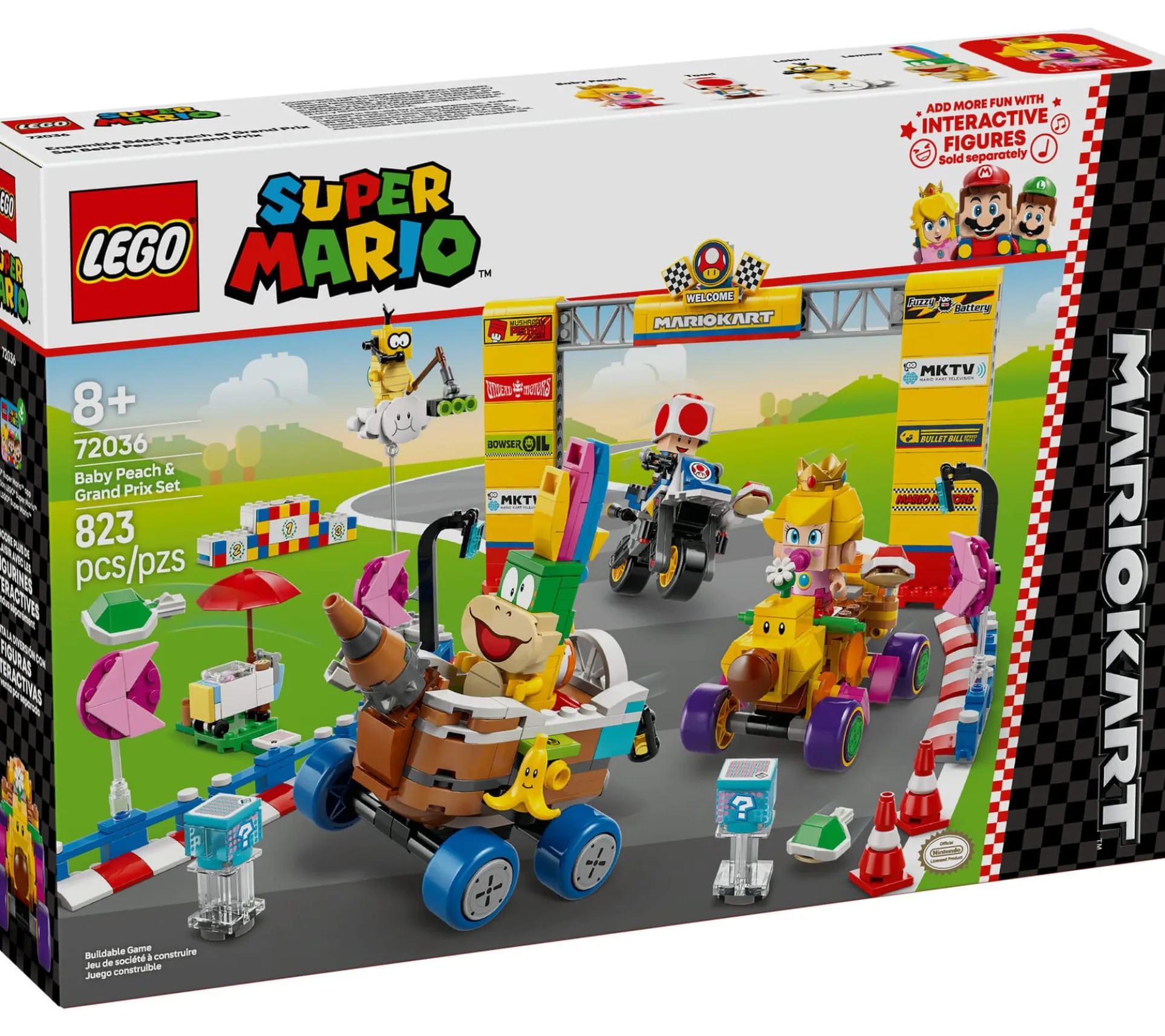 LEGO Super Mario: Mario Kart - Baby Peach Grand Prix Set 823pc Racing Toy