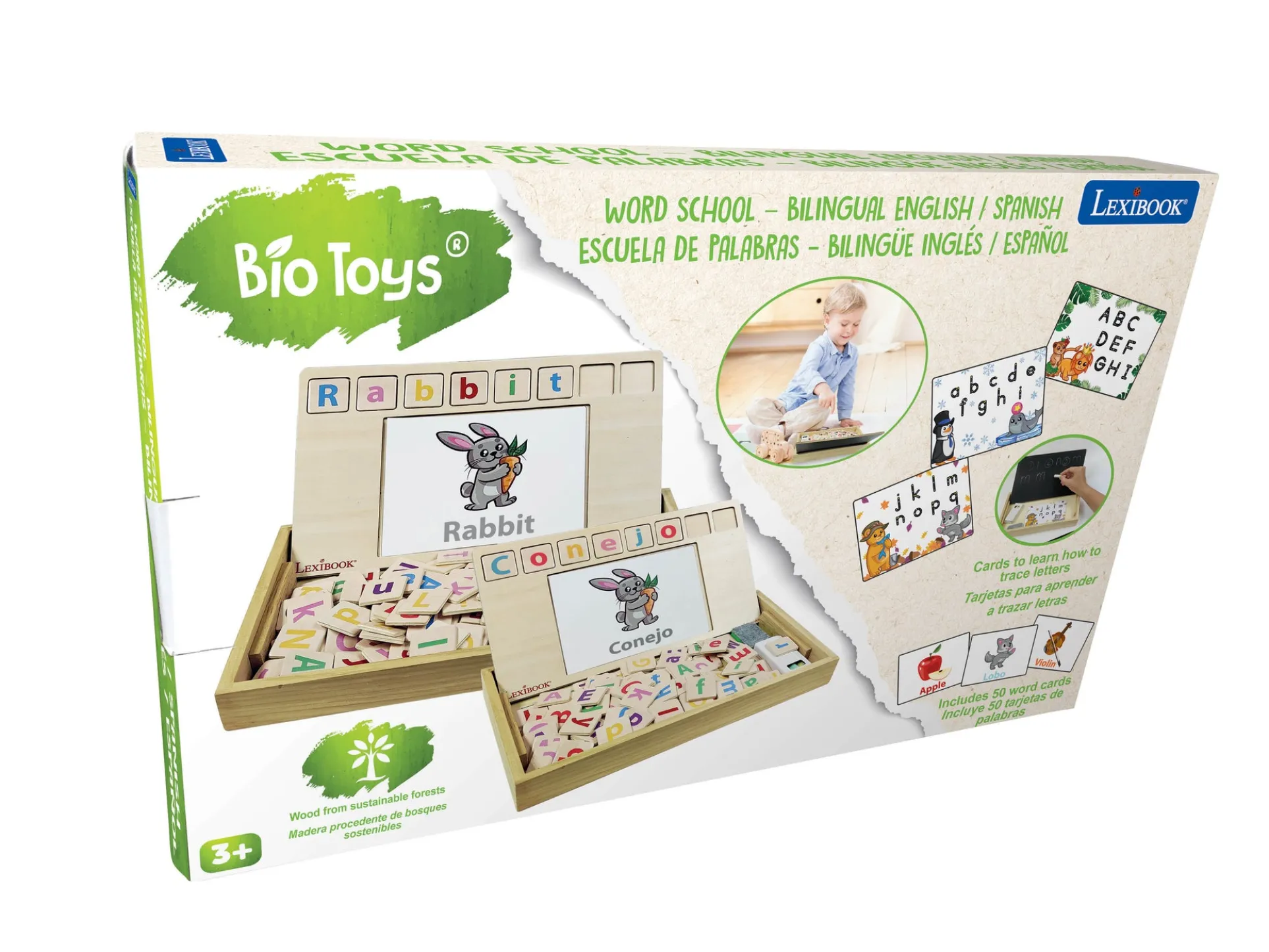 Lexibook Bio Toys Word School - Bilingual Learning Set in English and Spanish
