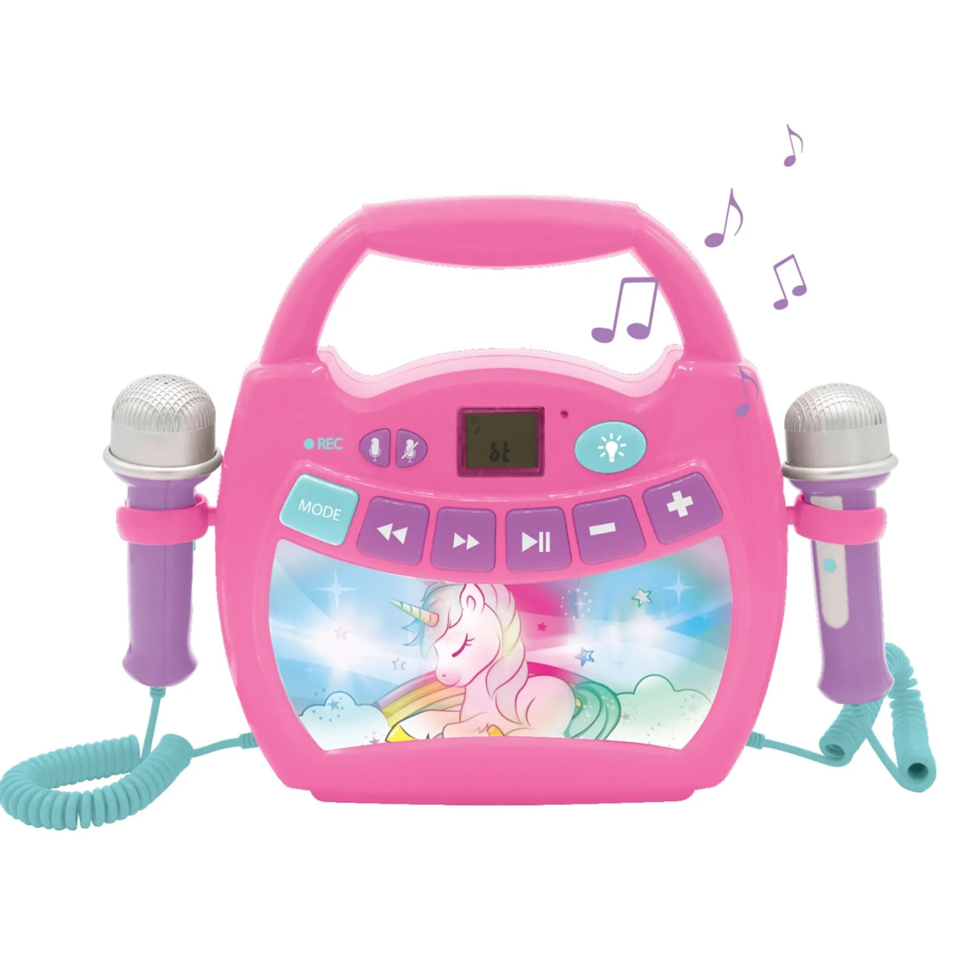 Lexibook Unicorn Lighted Bluetooth Karaoke Speaker with Voice Changer