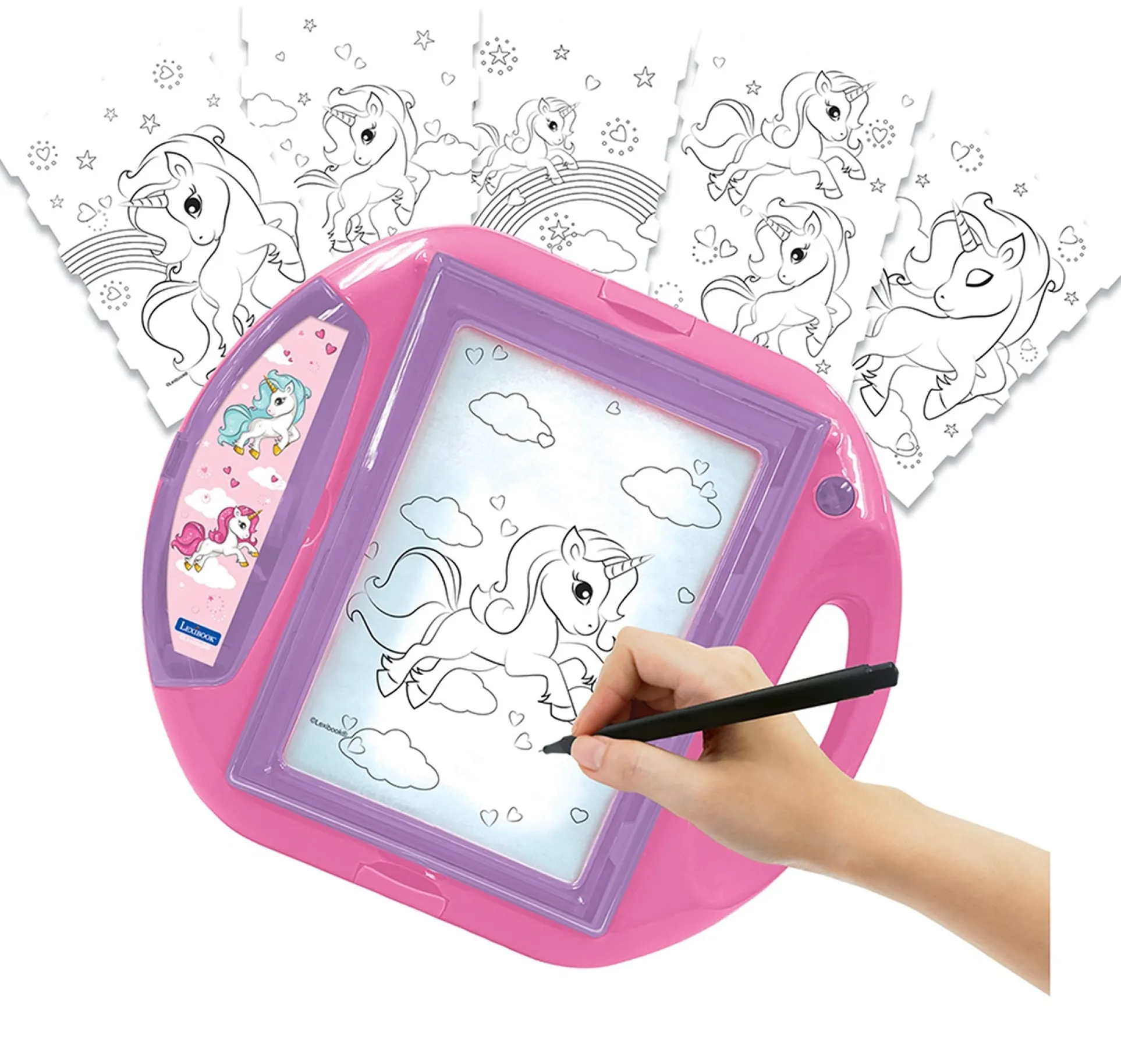 Lexibook Unicorn-Themed Drawing Projector Kit with Light-Up Screen and Accessories