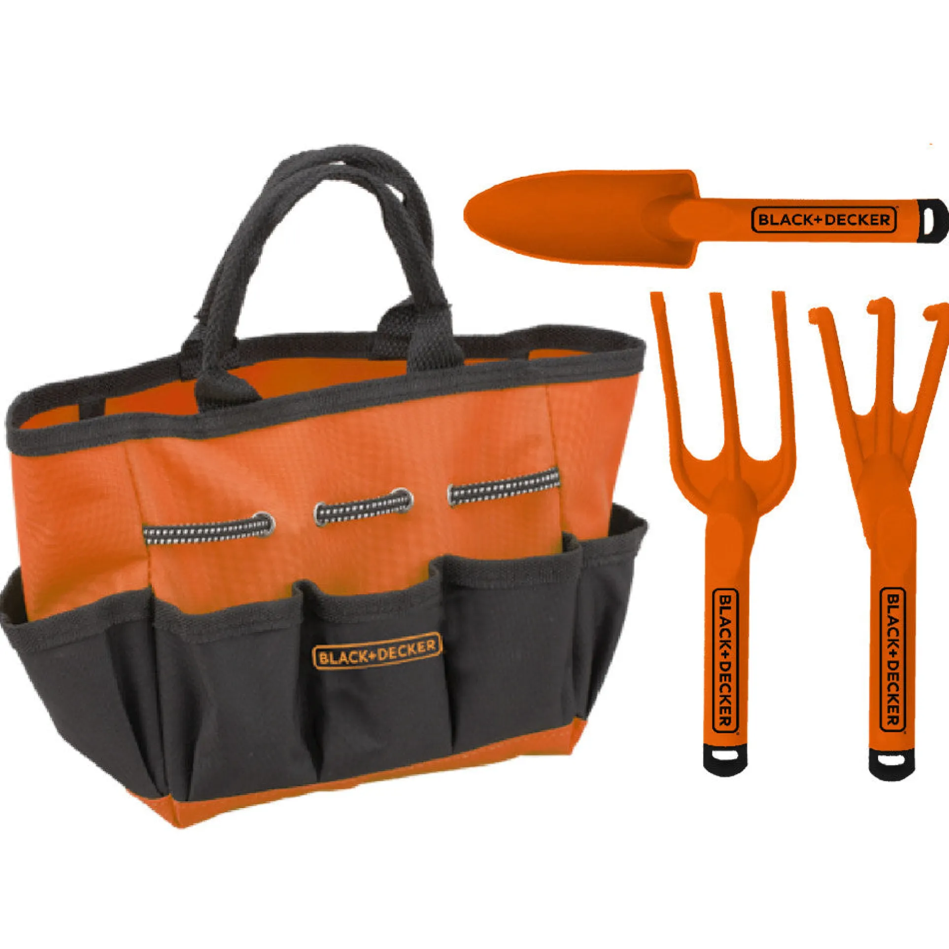Black and Decker Kids' 4-Piece Gardening Hand Toolset with Bag