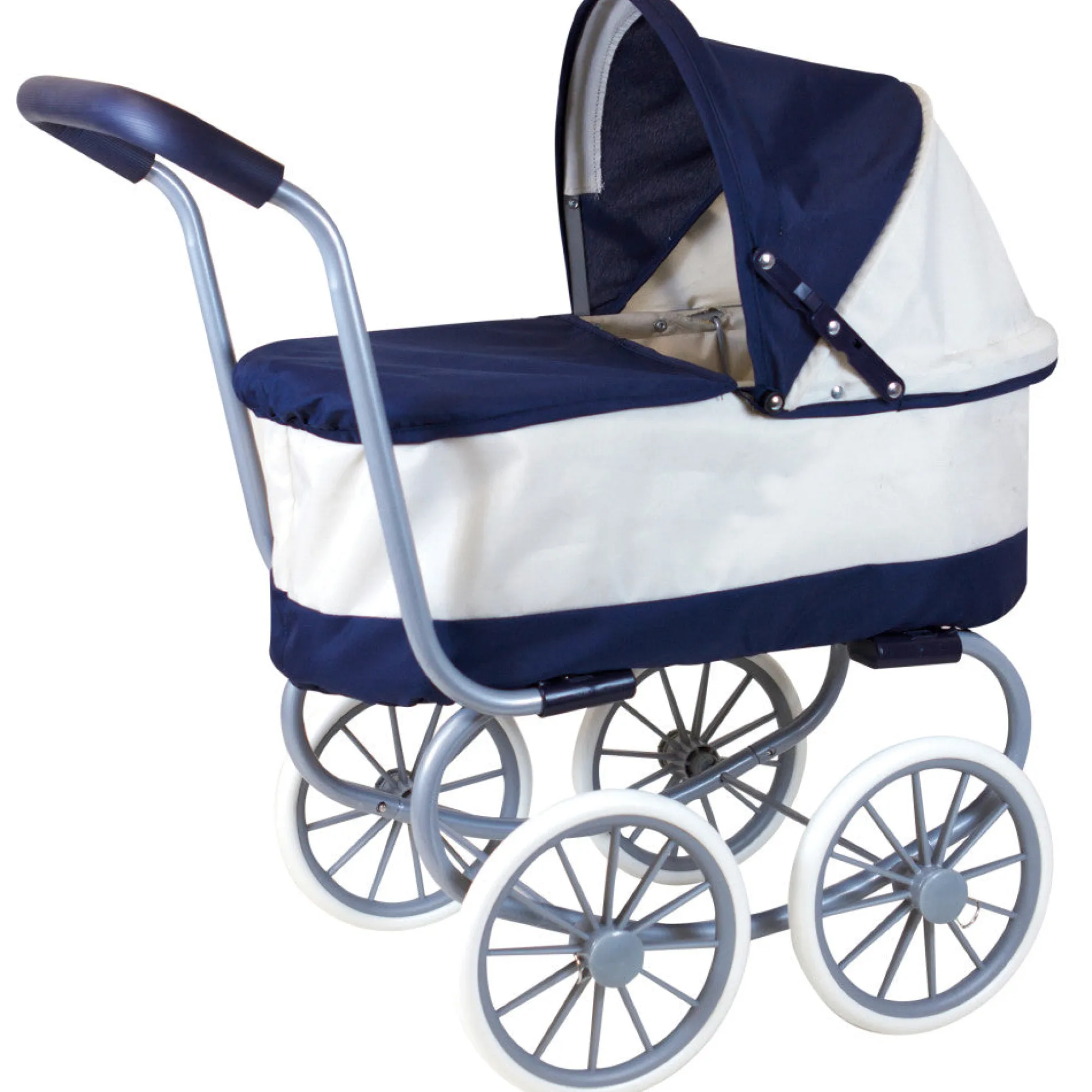 Lissi Classic Navy Baby Doll Pram with Adjustable Canopy