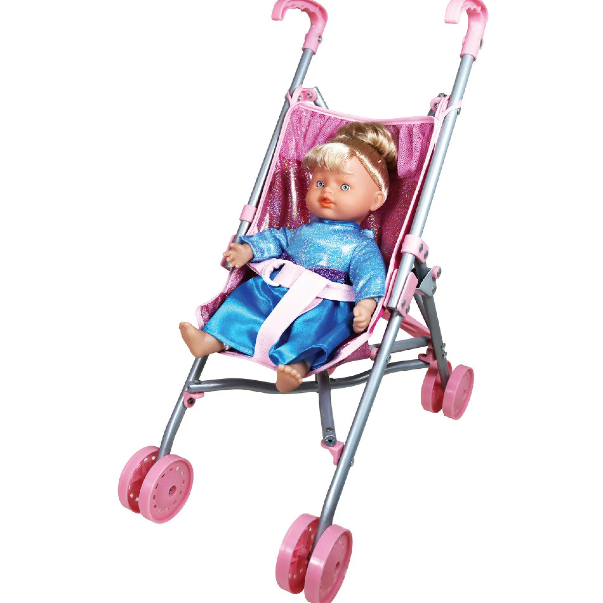 Lissi 12-inch Princess Ella Doll with Foldable Stroller Set for Kids Ages 3+