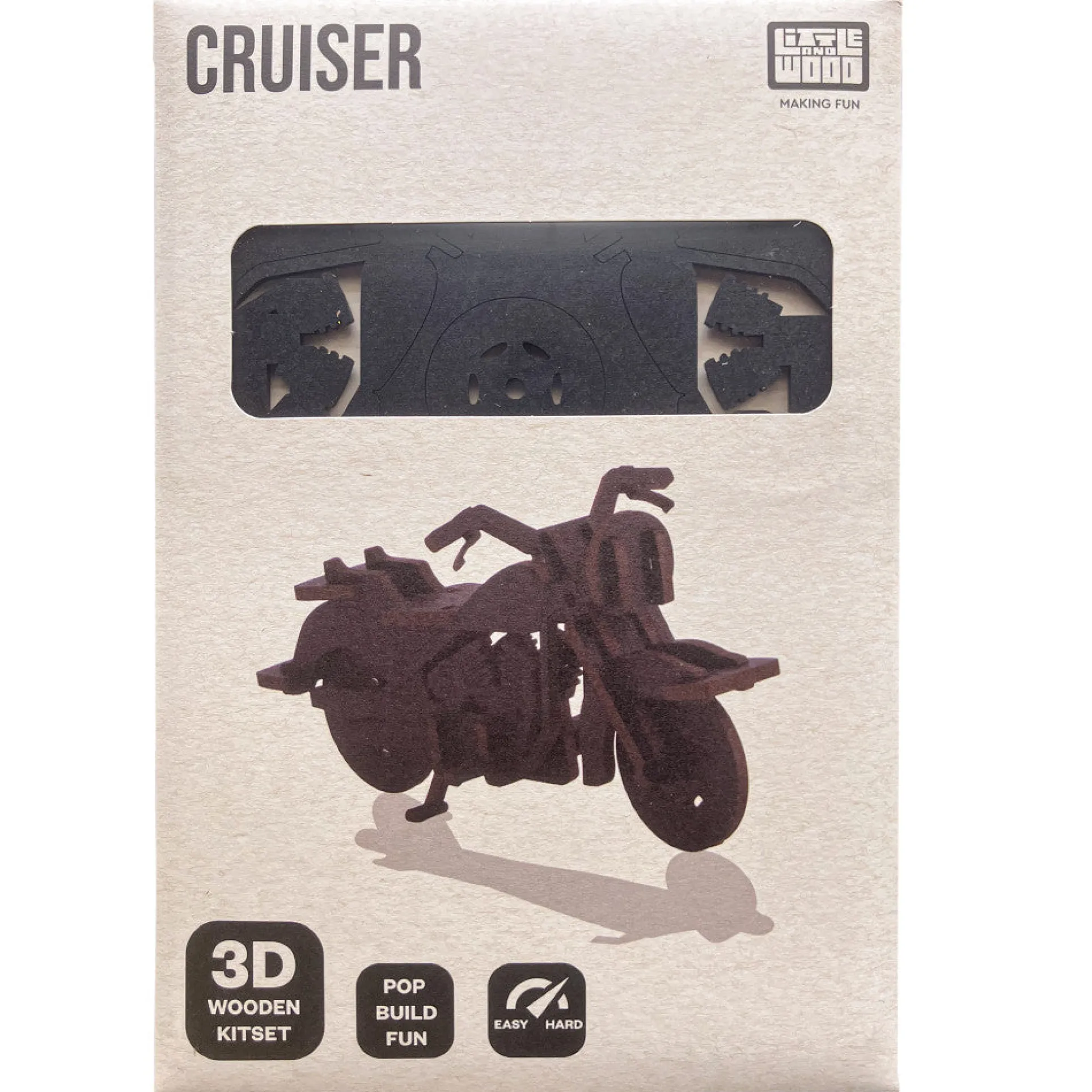 Little & Wood: Cruiser - Medium 3D Wooden Bike Puzzle Kit, Black
