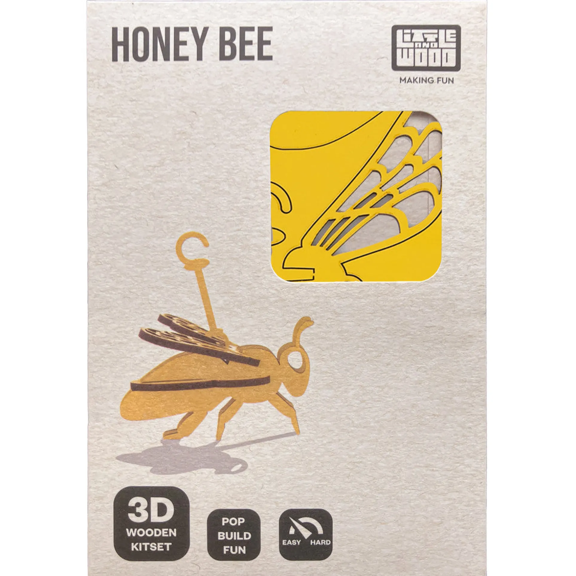 Little & Wood: Honey Bee Yellow 3D Wooden Puzzle Kit