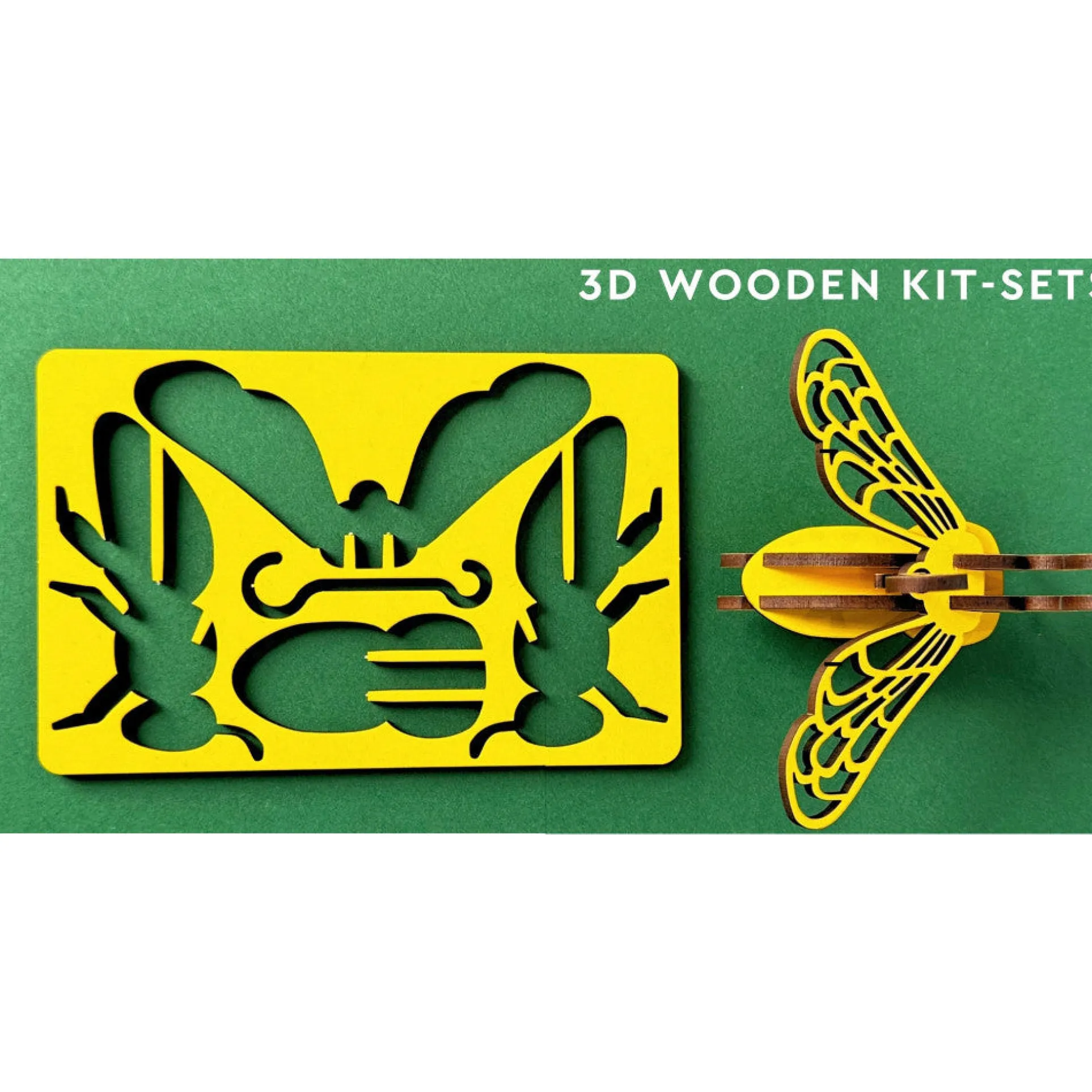 Little & Wood: Honey Bee Yellow 3D Wooden Puzzle Kit