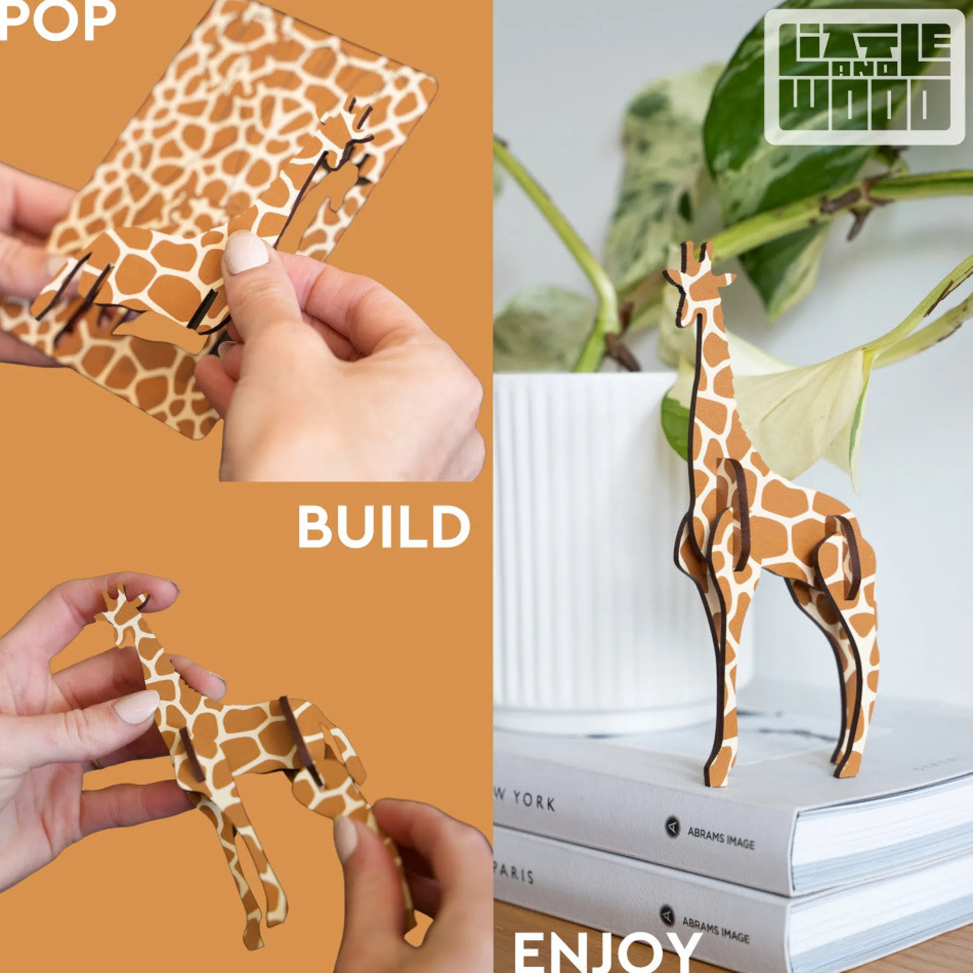 Little & Wood: Honey Bee Yellow 3D Wooden Puzzle Kit