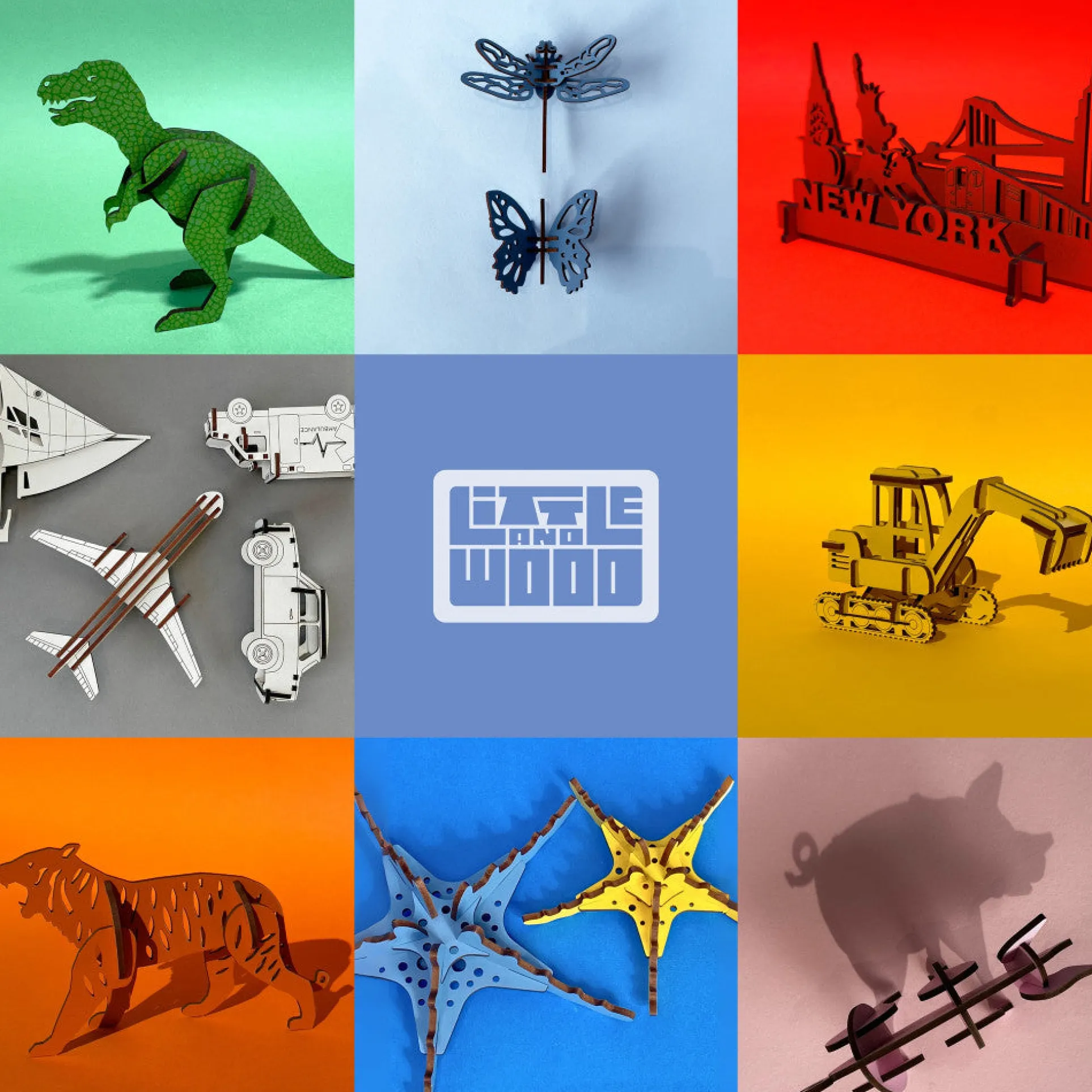 Little & Wood: Honey Bee Yellow 3D Wooden Puzzle Kit