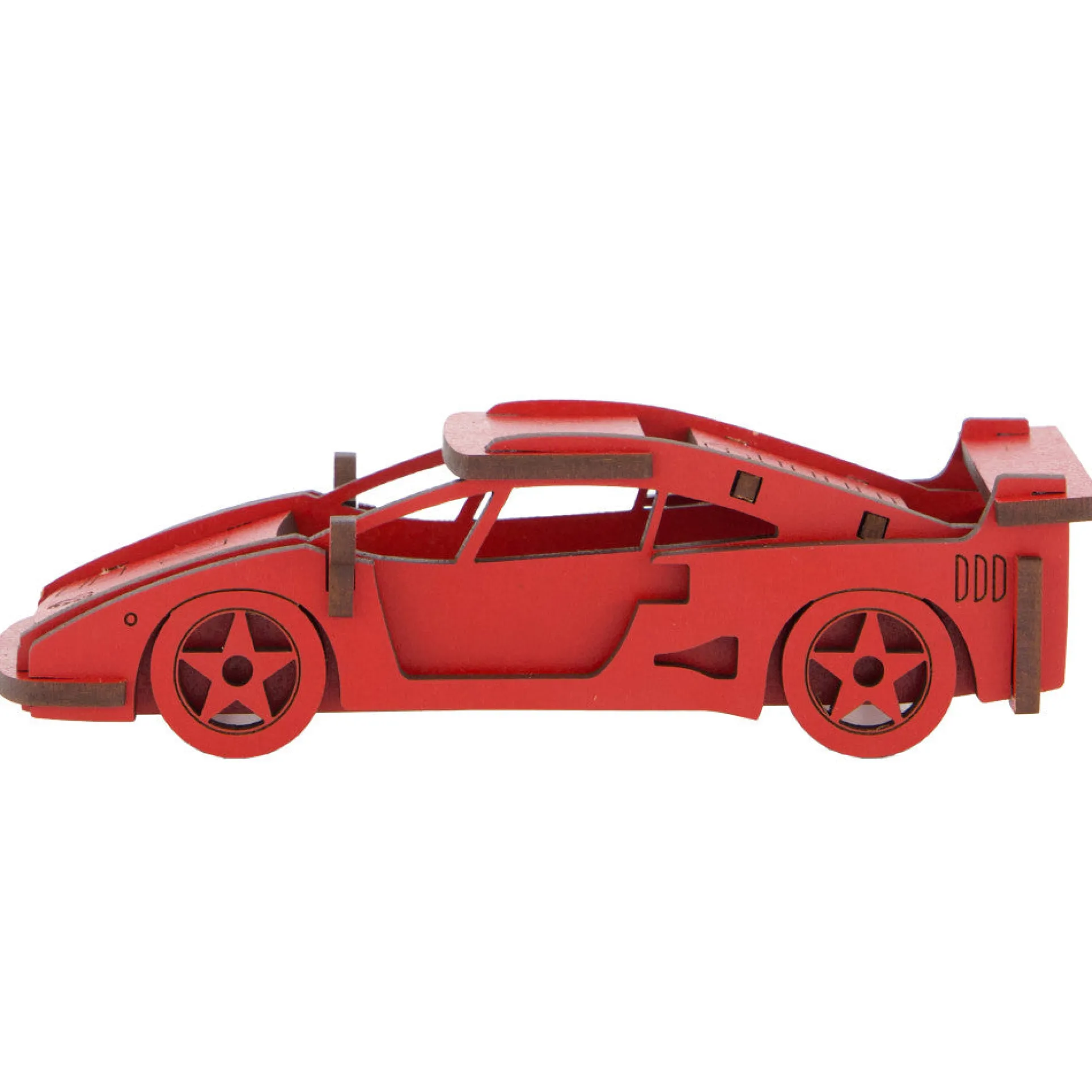 Little & Wood: Medium Red Sports Car 3D Wooden Puzzle Kit