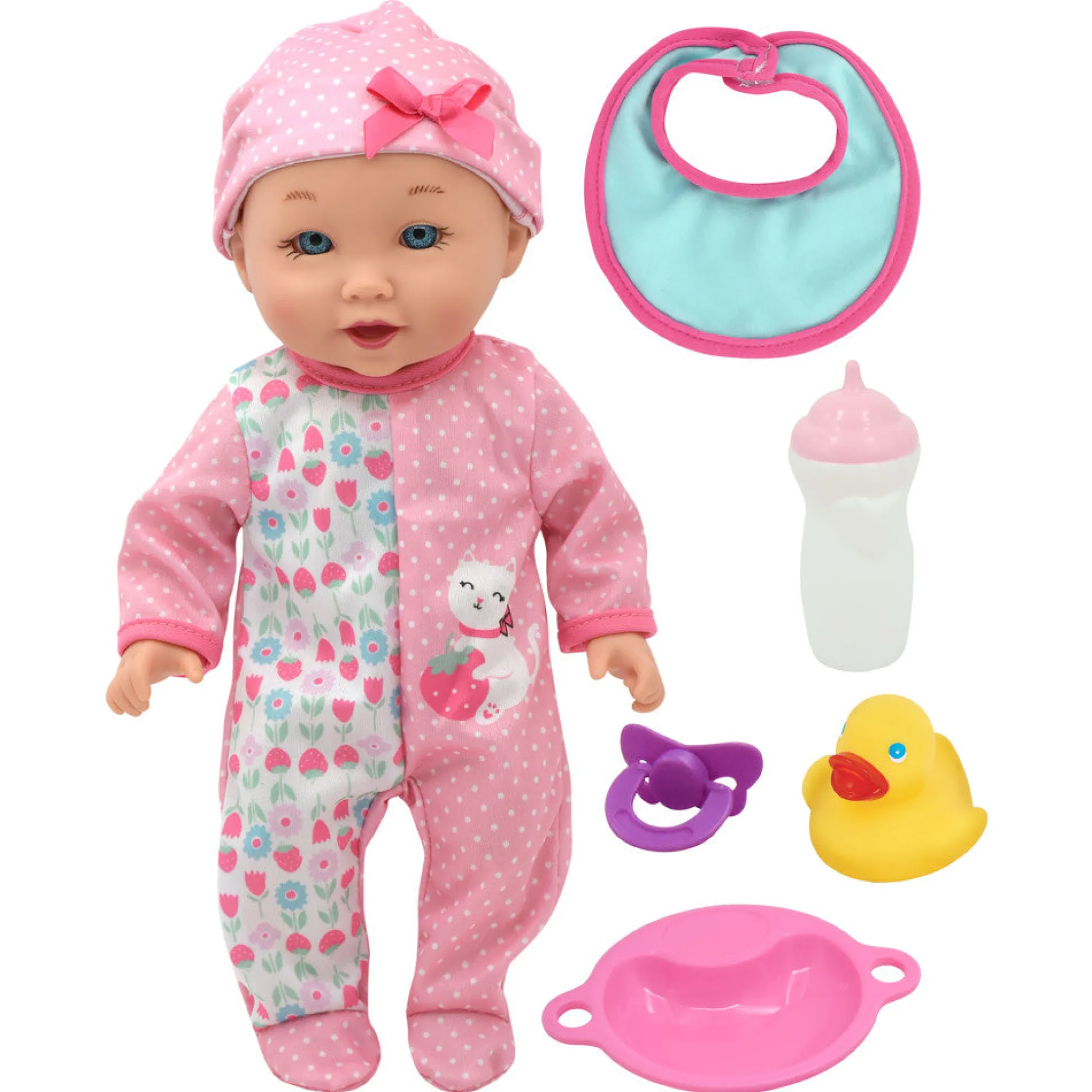 Little Darlings 12-inch - Pink Strawberry Kitty Playtime Doll
