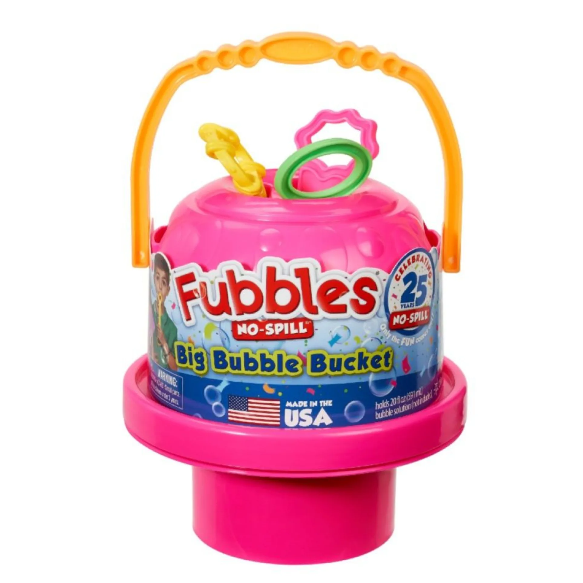 Little Kids Fubbles No-Spill Big Bubble Bucket in Pink