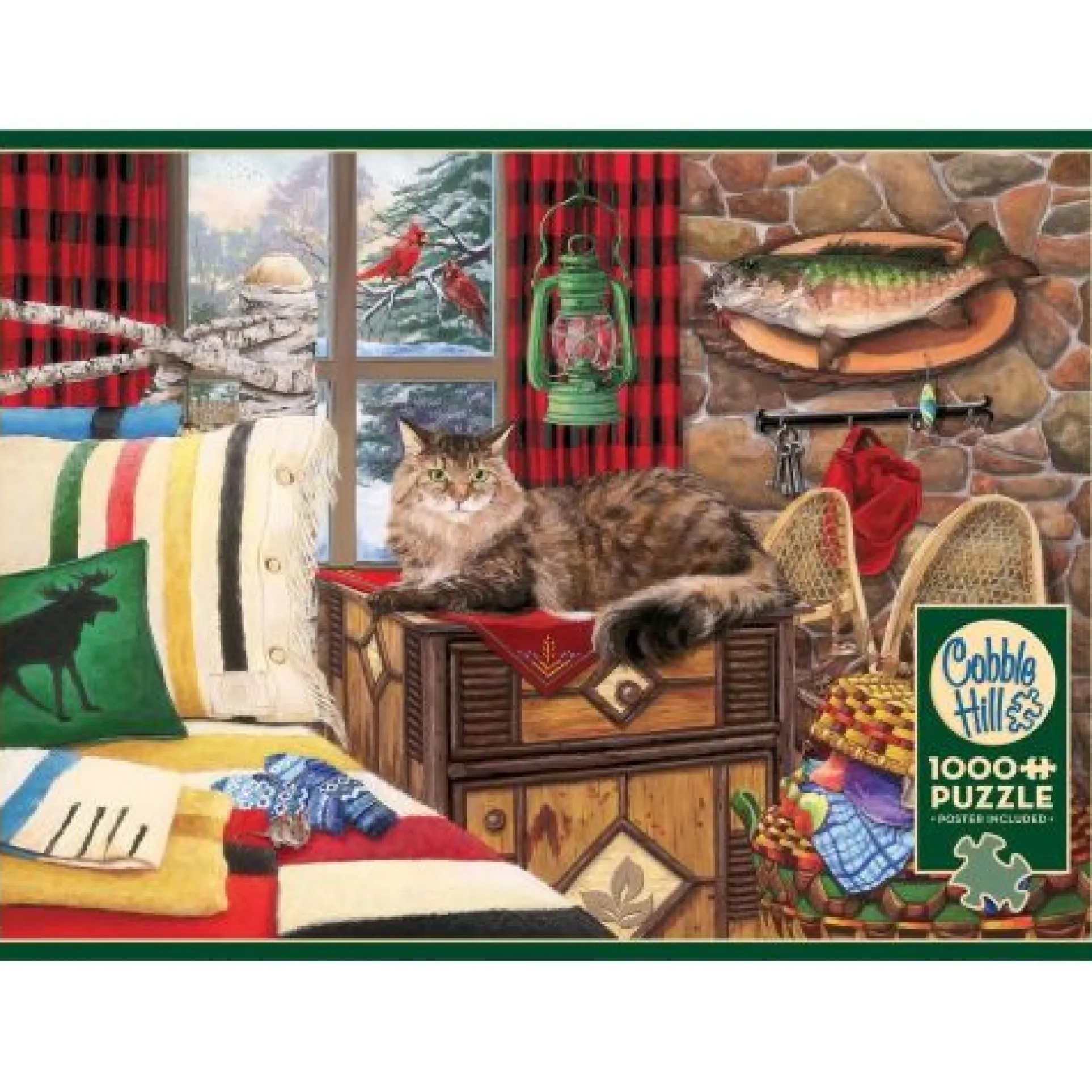 Lodge Cat 1000-Piece Cozy Cabin Jigsaw Puzzle