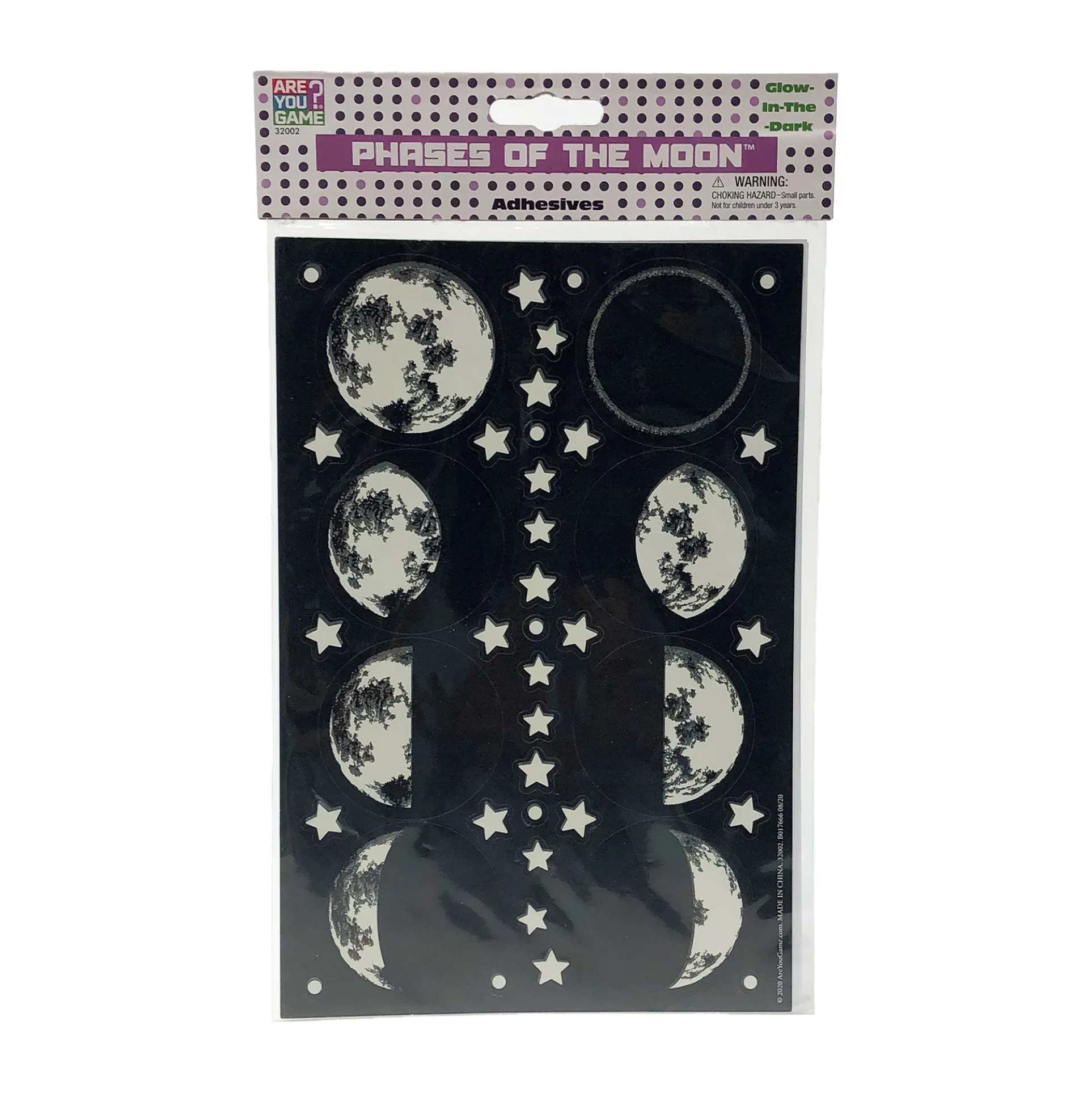 Luminous Moonlight Magic: Glow-in-the-Dark Phases of the Moon Adhesives