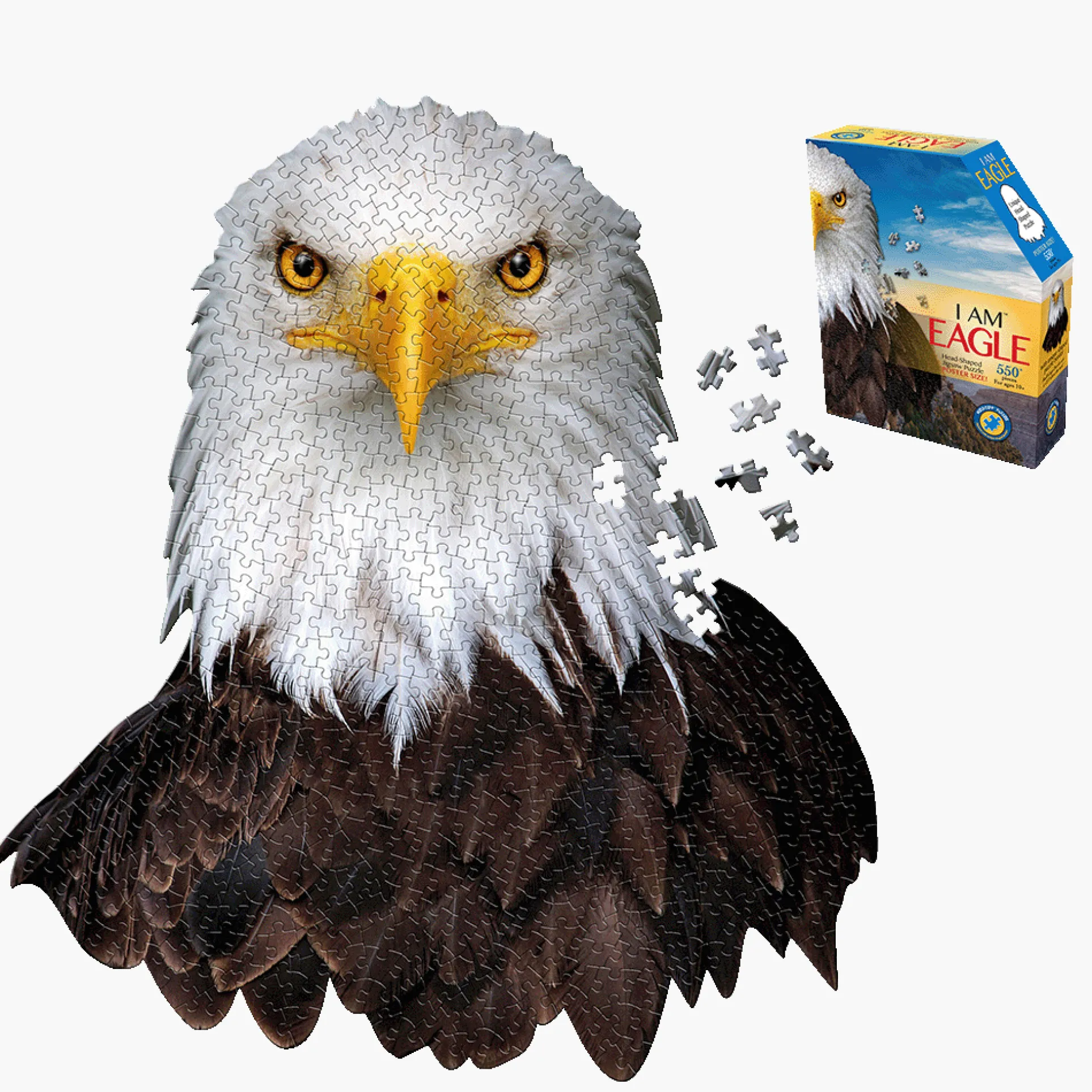Madd Capp I AM EAGLE Animal Head-Shaped Jigsaw Puzzle - 550 pc