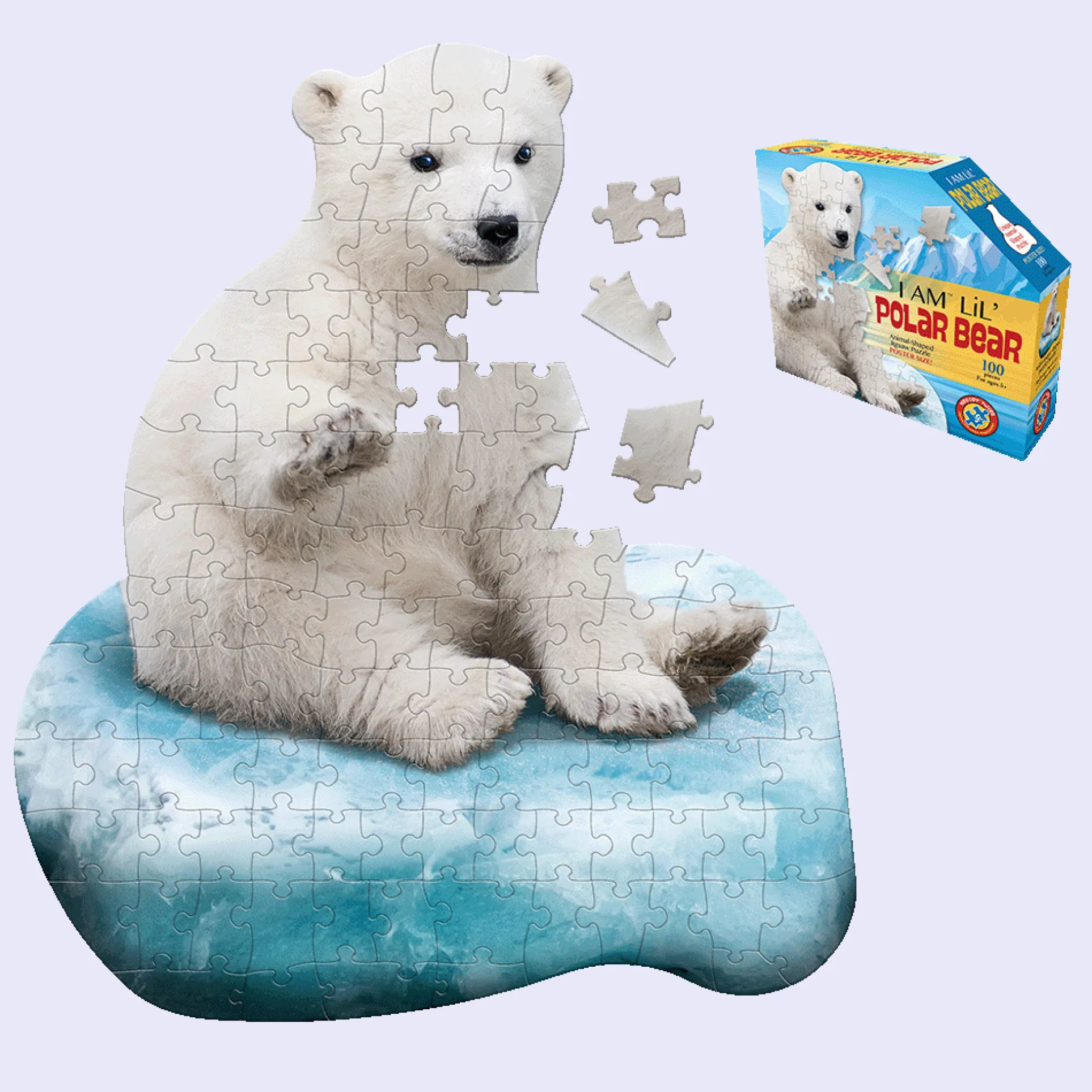 Madd Capp Polar Bear Shaped Jigsaw Puzzle - 100 pc