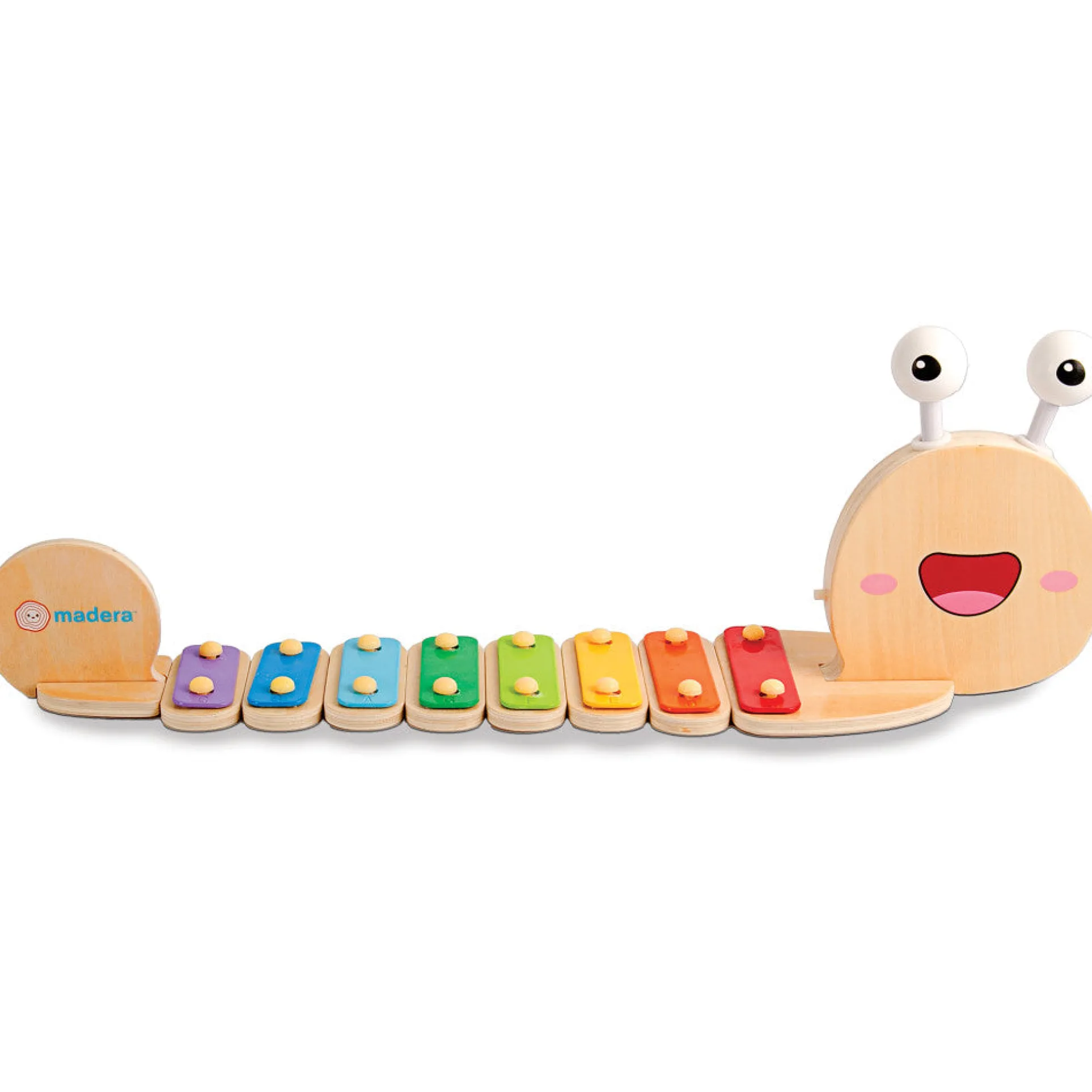 Madera Wood Snailyphone Multicolor Snail-Designed 8-Key Xylophone, for Kids Ages 3+