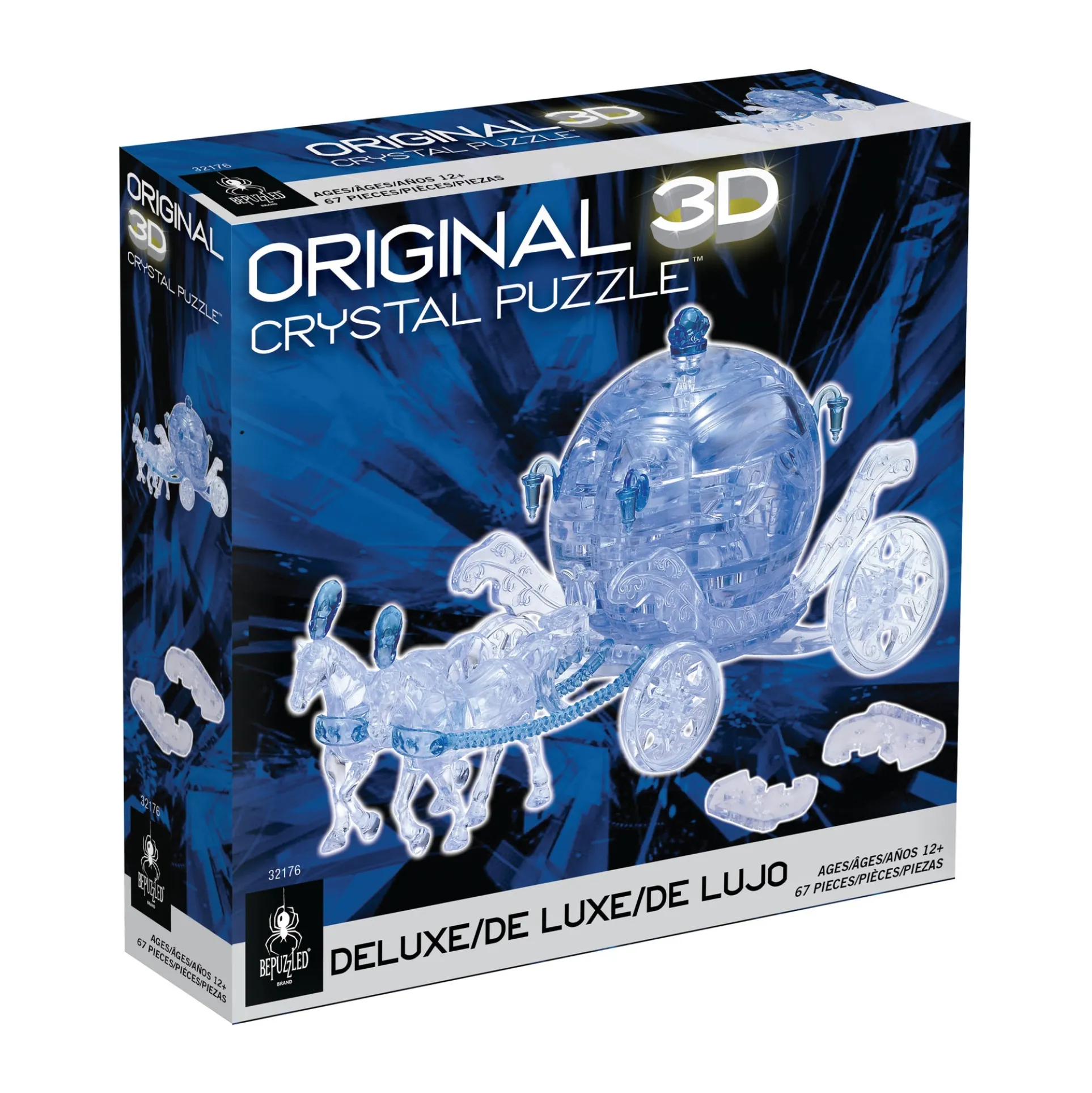 Majestic Blue Royal Carriage 3D Crystal Puzzle - 67 Pieces