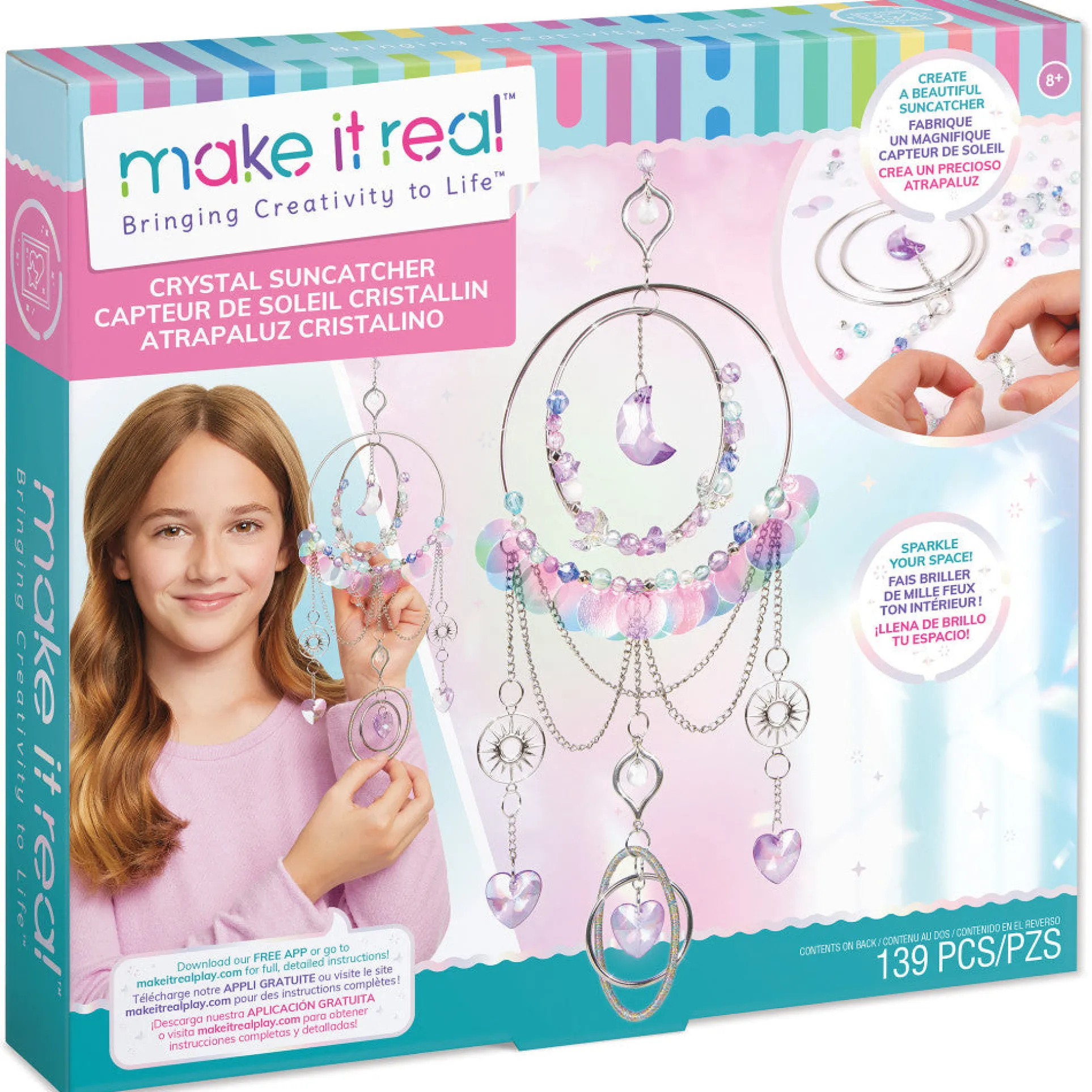 Make It Real DIY Crystal Suncatcher Kit - Colorful Window Art Craft Set