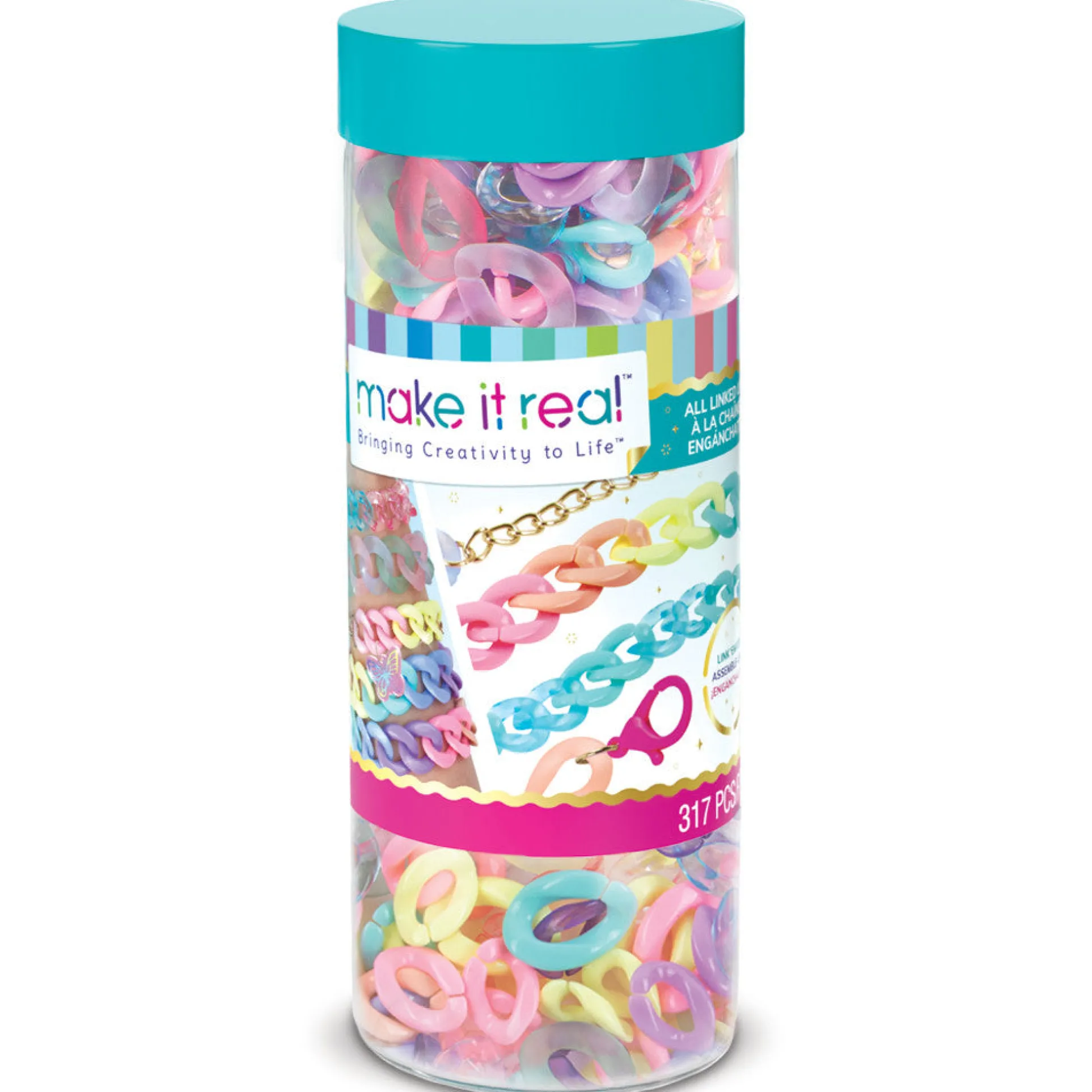 Make It Real DIY Fashion Link Bracelets Kit - Colorful Jewelry Making Set