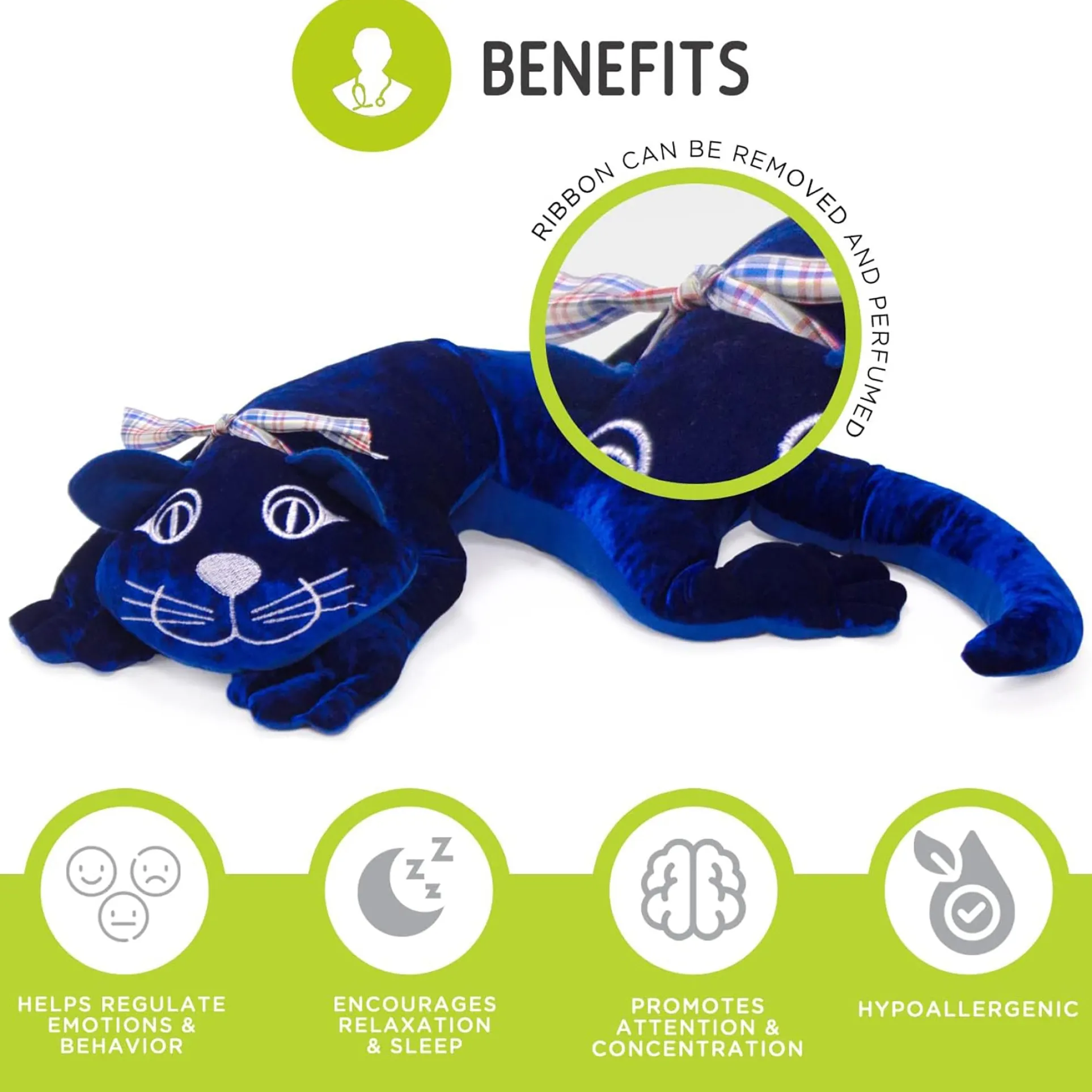 Manimo Soothing Weighted Cat Plush, 2.2 lb - Calming Companion