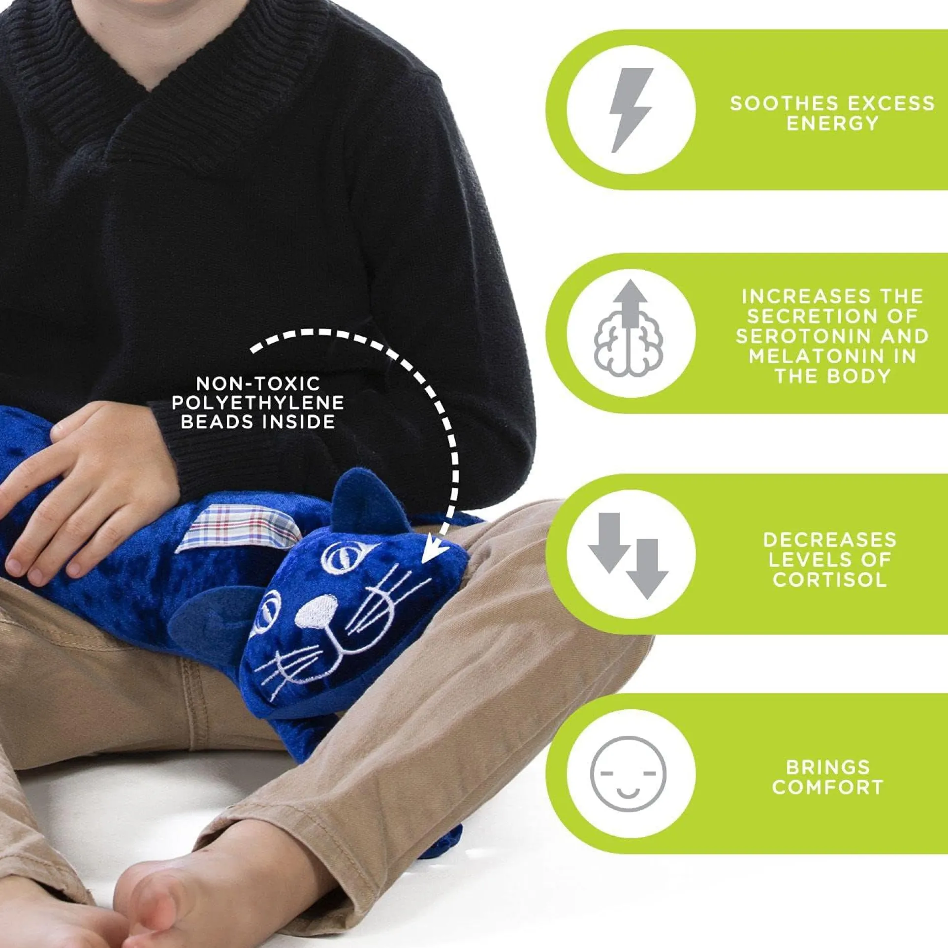 Manimo Soothing Weighted Cat Plush, 2.2 lb - Calming Companion