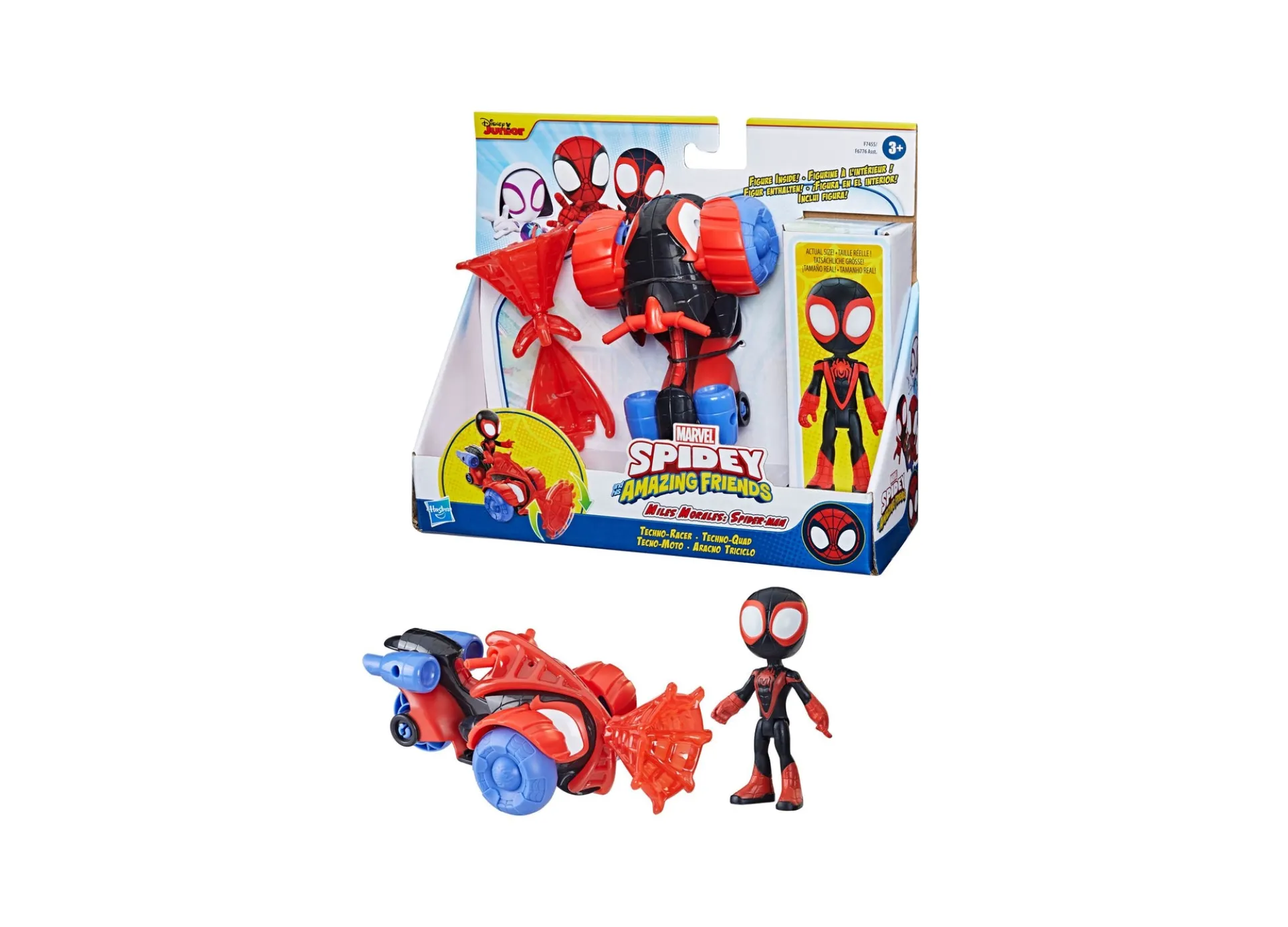 Marvel Spidey and His Amazing Friends Miles Morales Spider-Man Techno Racer Set