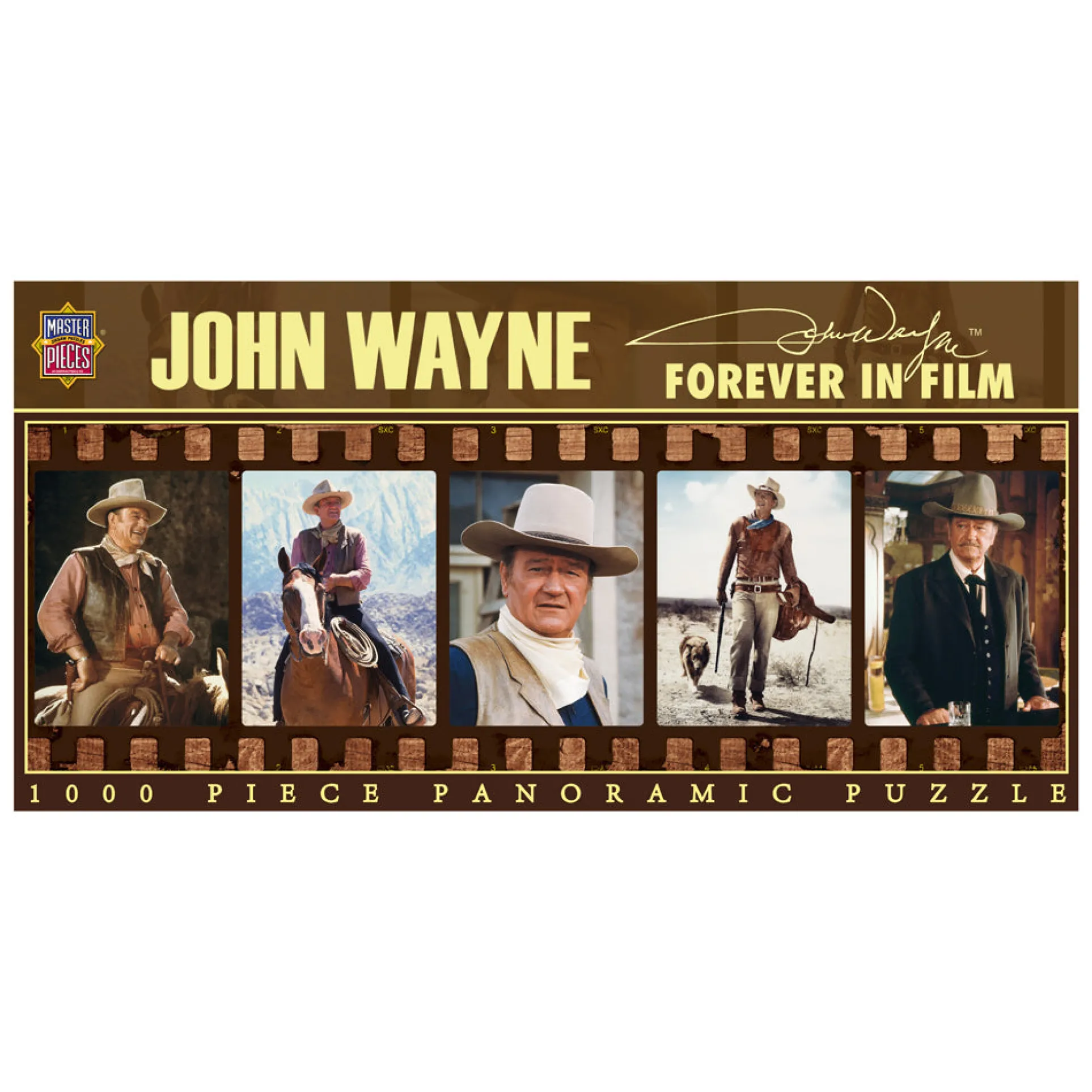 Masterpieces John Wayne Forever in Film Panoramic Jigsaw Puzzle - 1000 pc