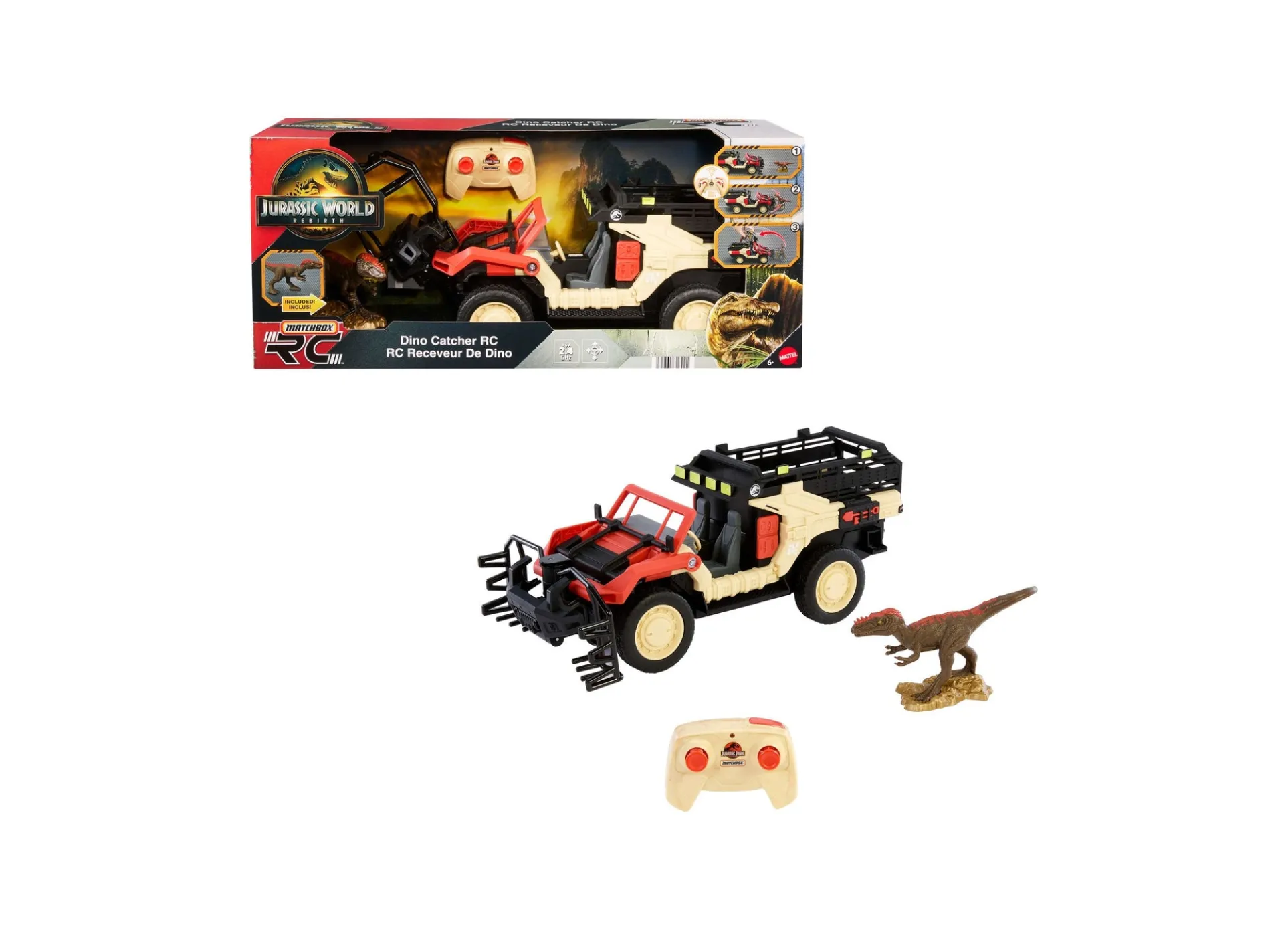 Matchbox Jurassic World Dino Catcher - RC Toy Truck with Dinosaur