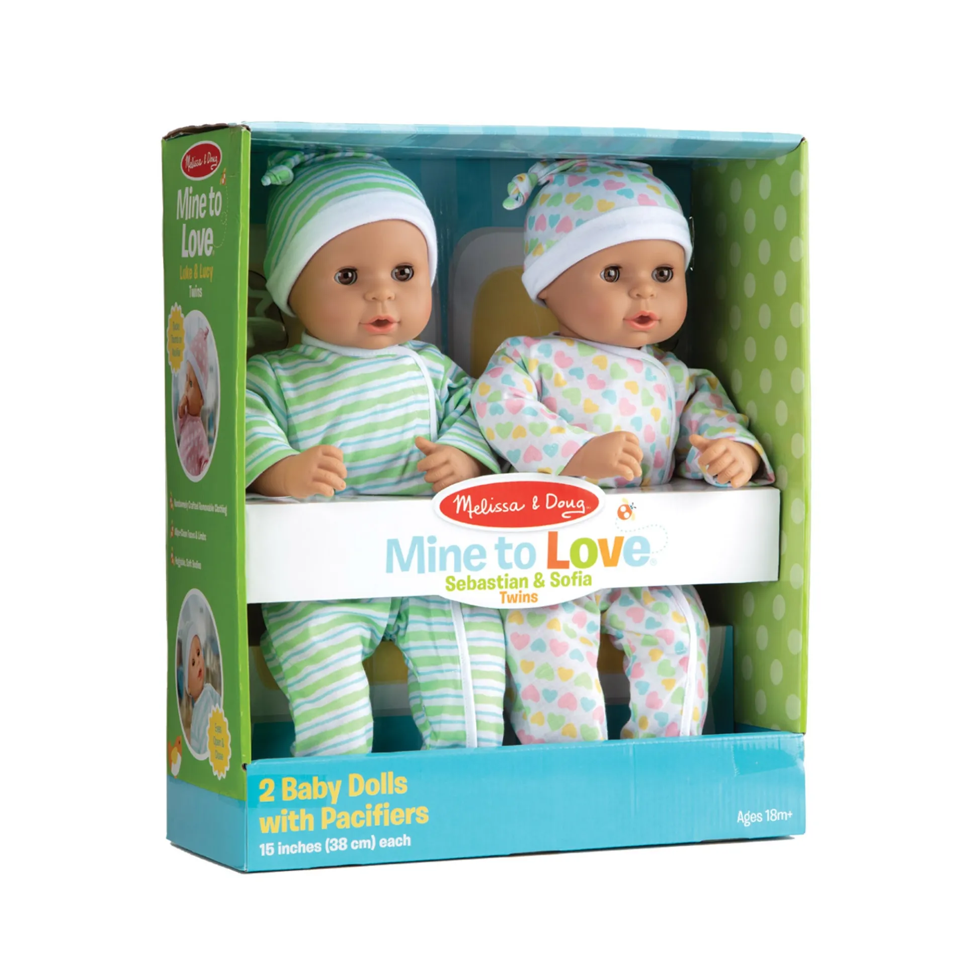 Melissa & Doug 15" - Mine to Love Twins Sebastian & Sofia Dolls