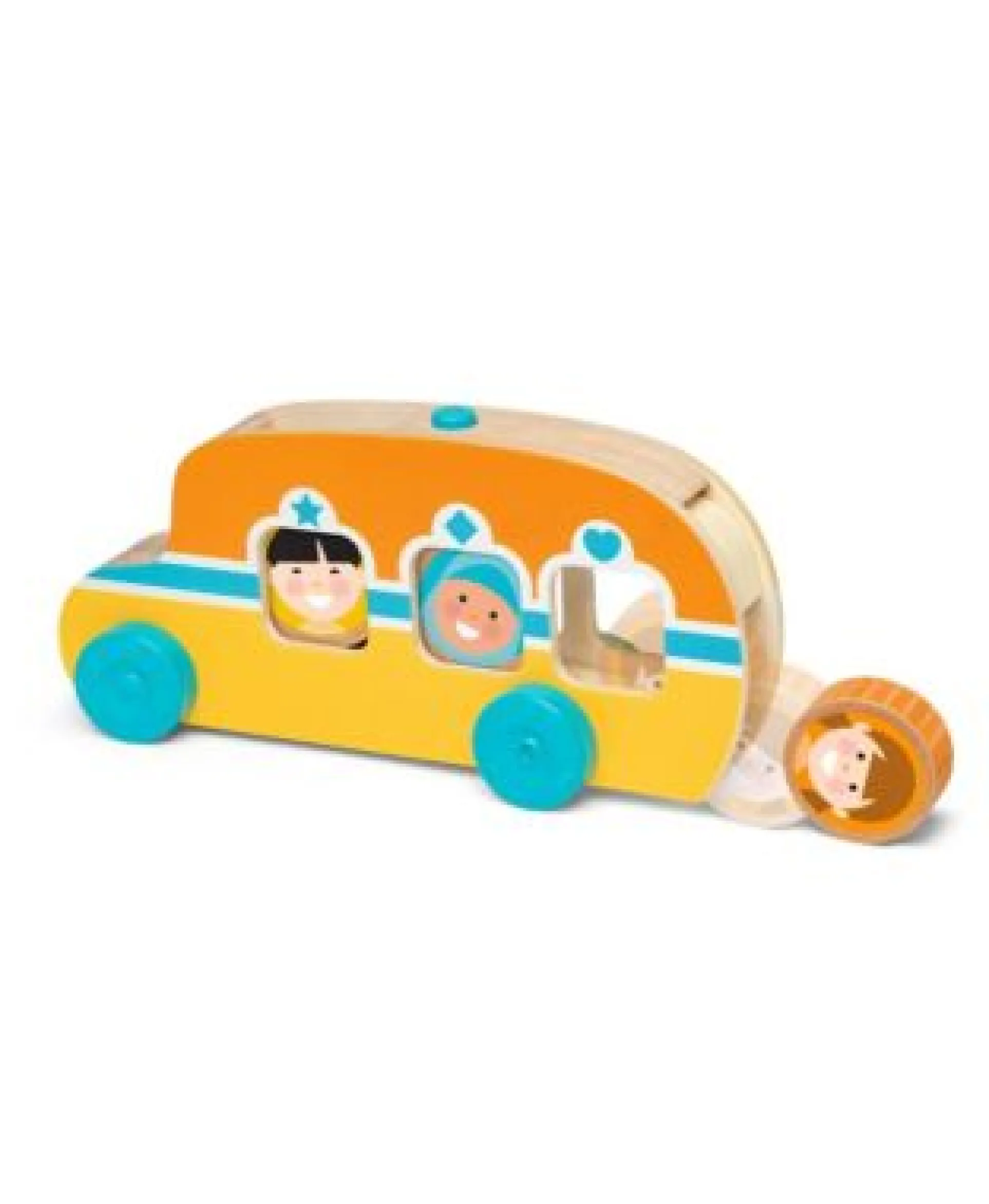 Melissa & Doug GO TOTs Roll & Ride Bus - Interactive Wooden Toy