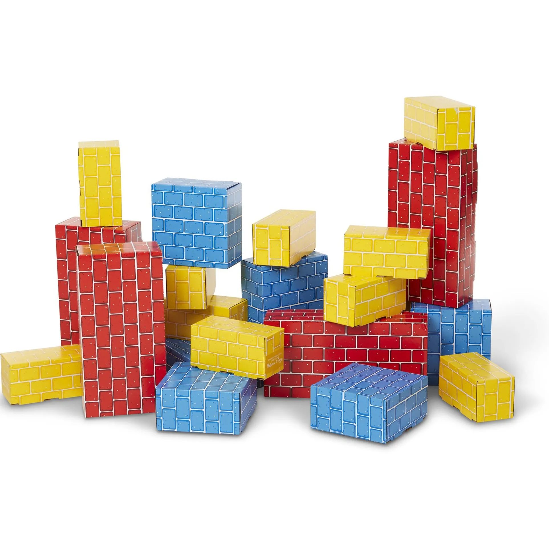 Melissa & Doug Jumbo Cardboard Building Blocks, 24-Piece Colorful Set