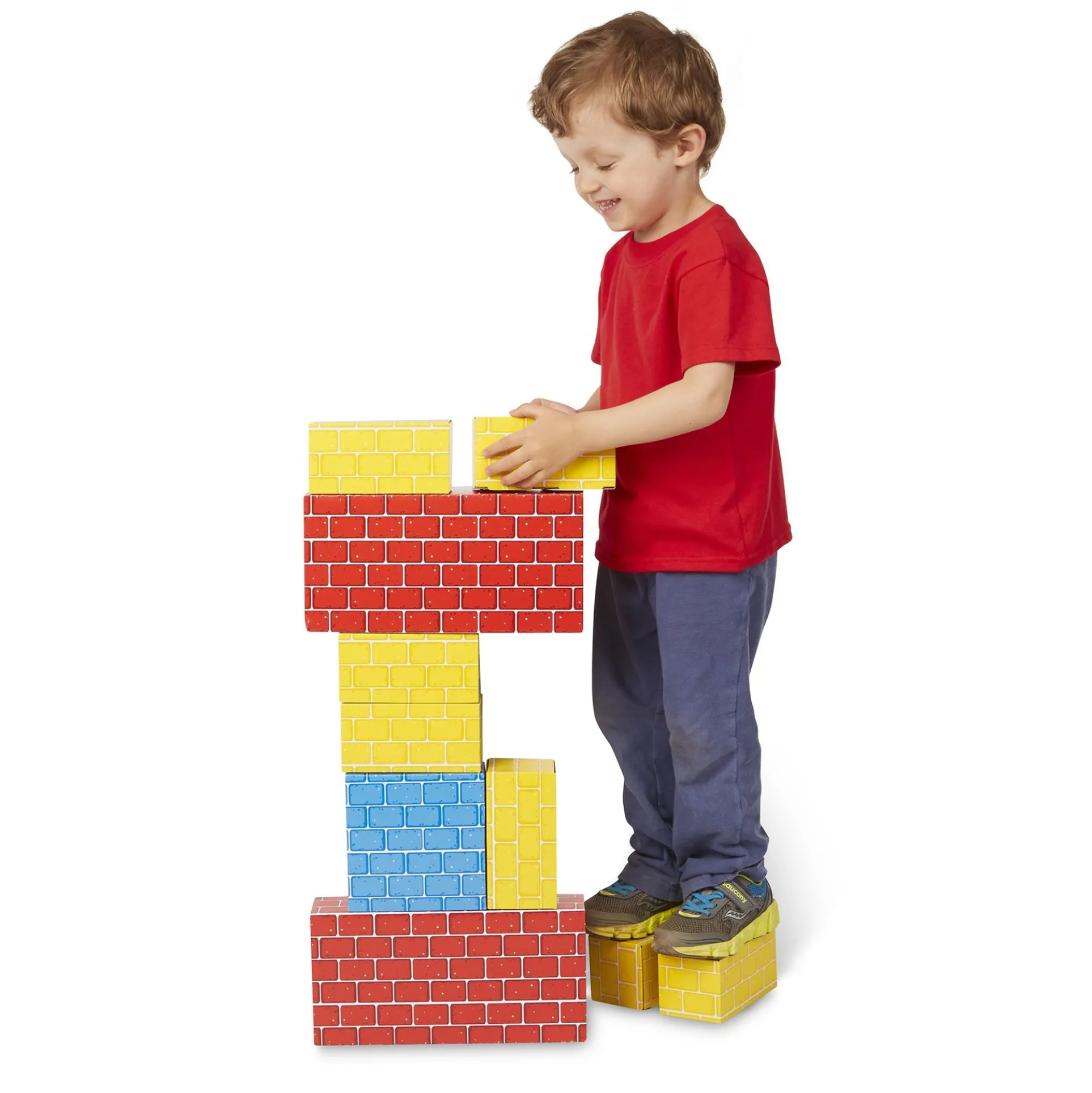 Melissa & Doug Jumbo Cardboard Building Blocks, 24-Piece Colorful Set