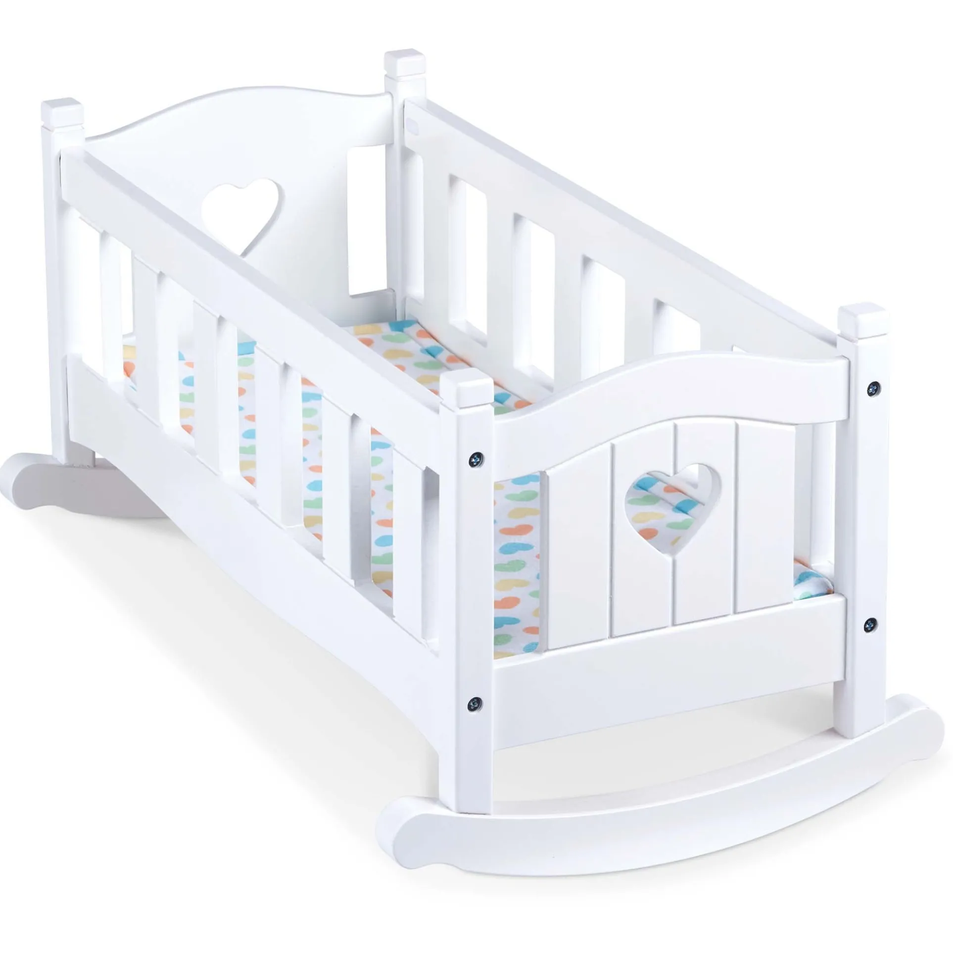 Melissa & Doug Mine to Love Wooden Doll Rocking Cradle