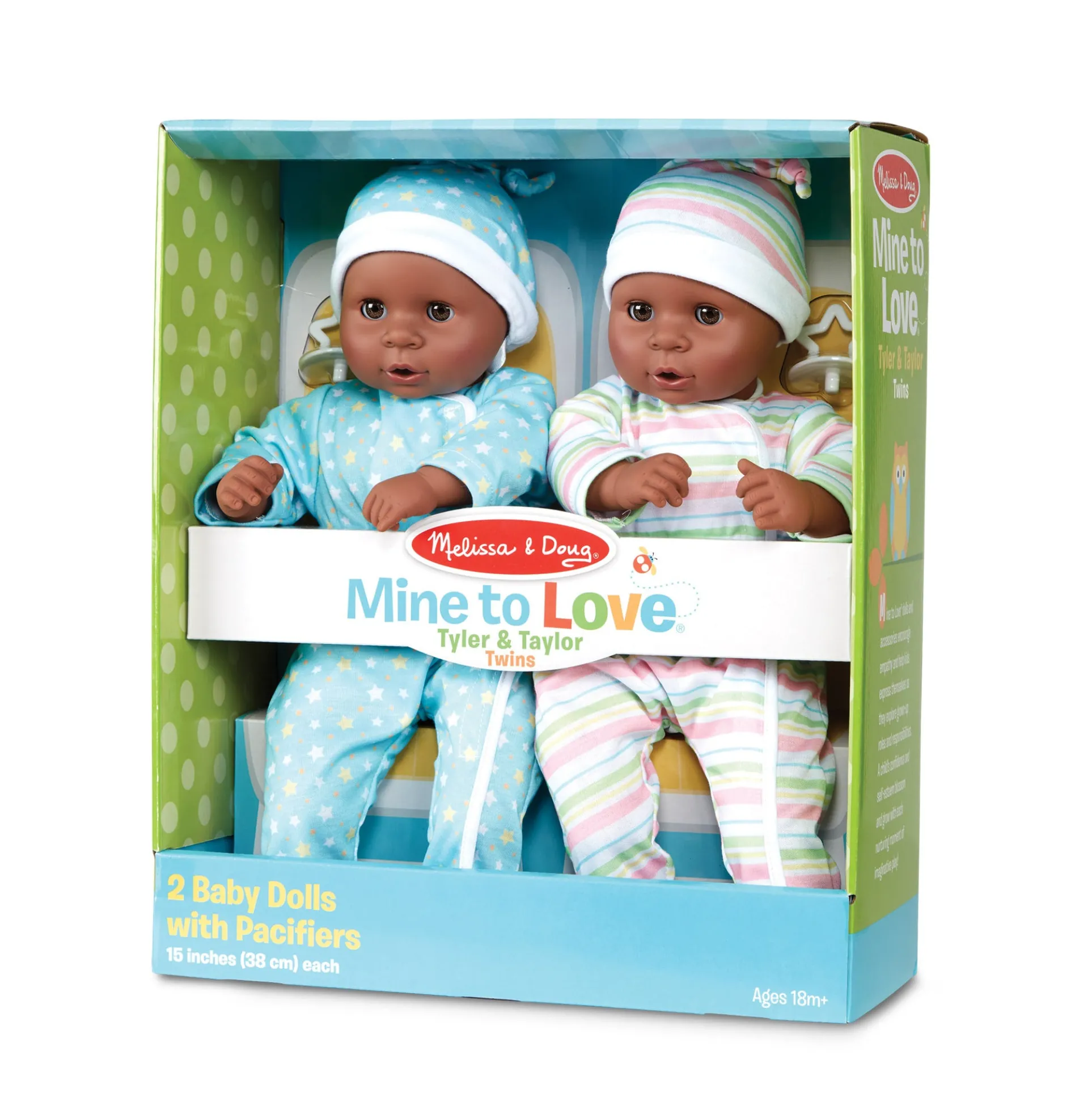 Melissa & Doug Mine to Love Twins Tyler & Taylor 15-inch Dolls