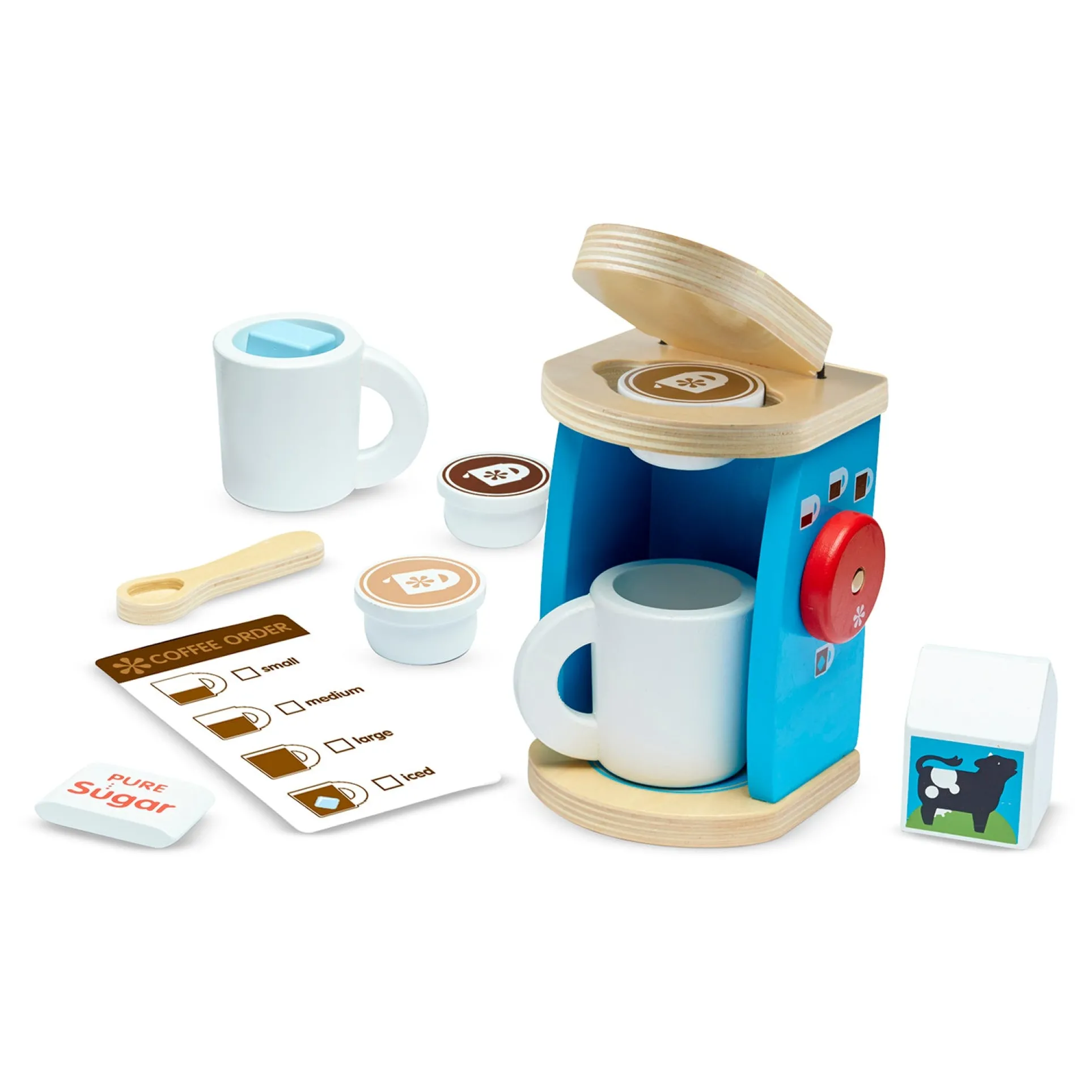 Melissa & Doug 8-Piece Wooden Brew & Serve Coffee Set