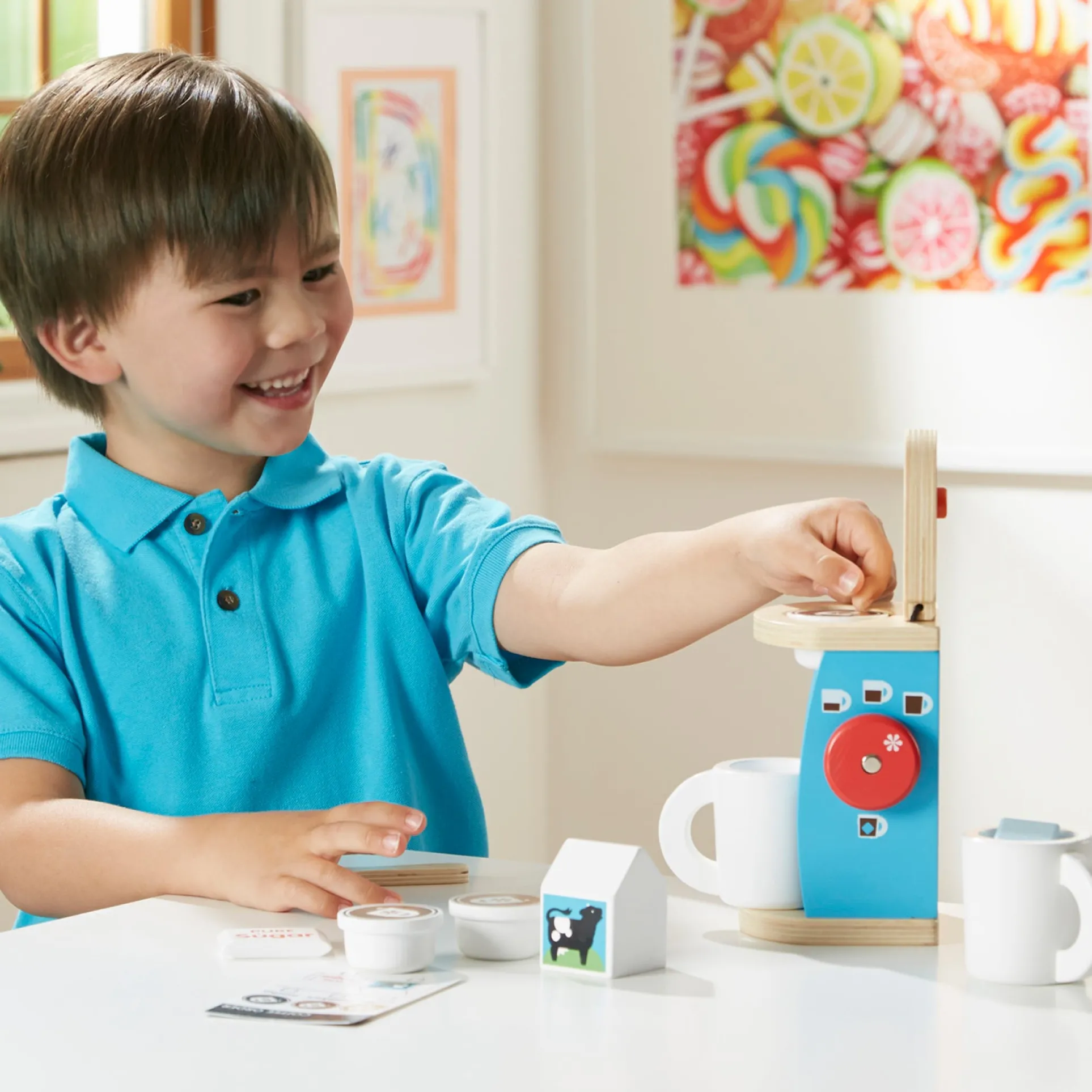 Melissa & Doug 8-Piece Wooden Brew & Serve Coffee Set