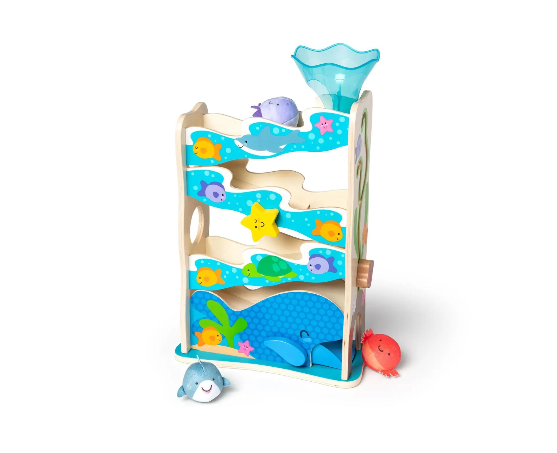 Melissa & Doug Rollables Ocean Slide ‚Äì Interactive Wooden Toy