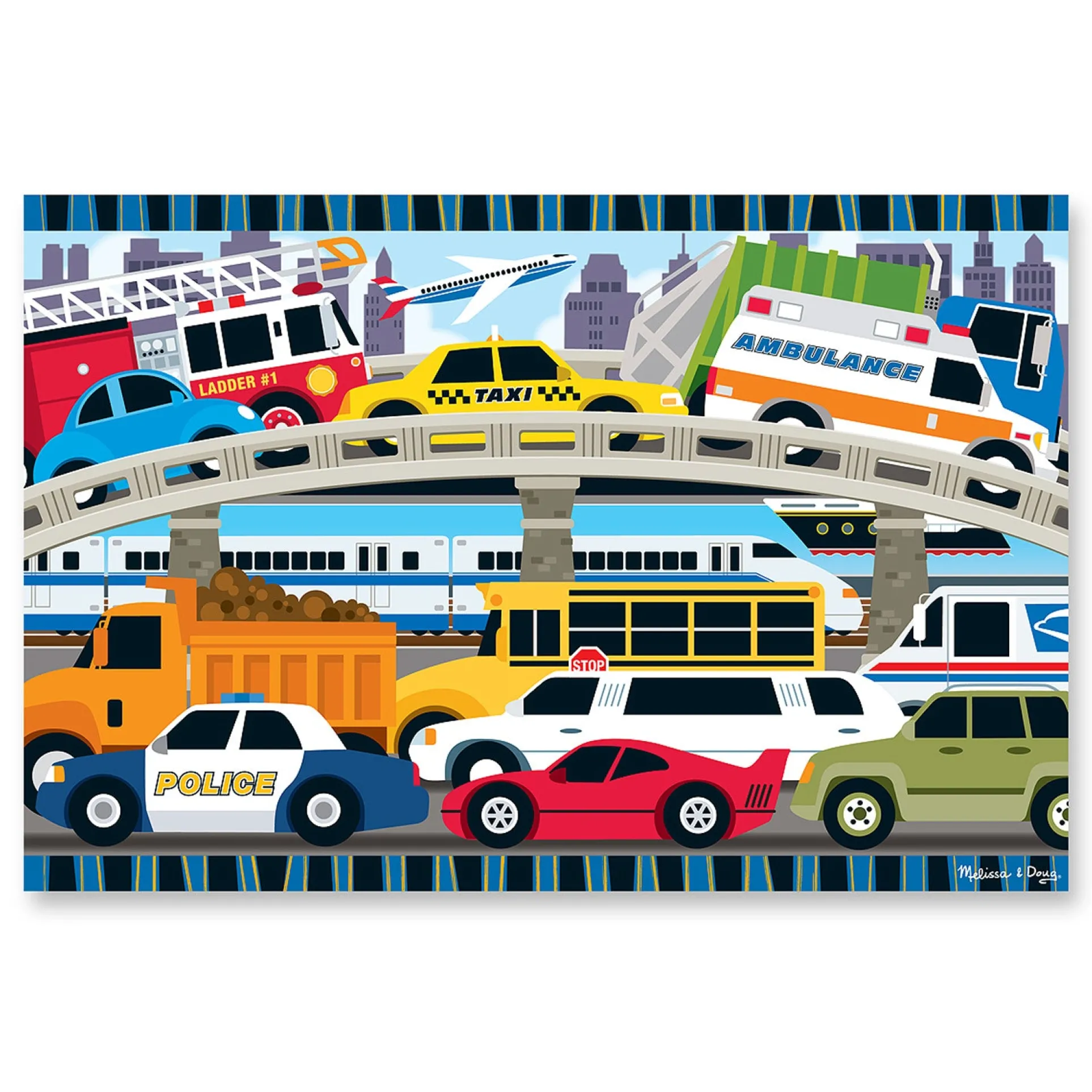 Melissa & Doug Traffic Jam Floor Puzzle - 24 pc