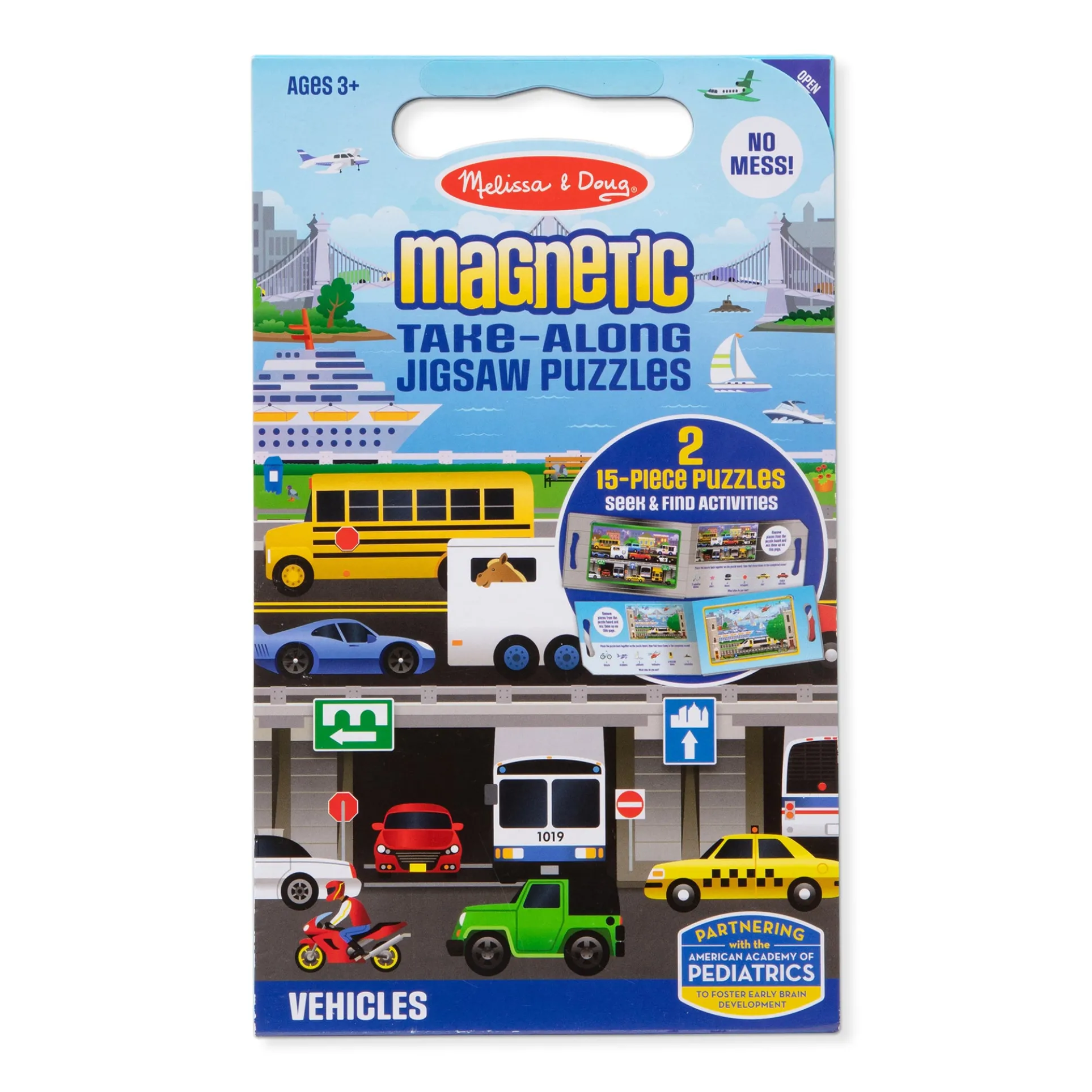 Melissa & Doug Vehicles Magnetic 2 Pack Jigsaw Puzzles - 15 pc